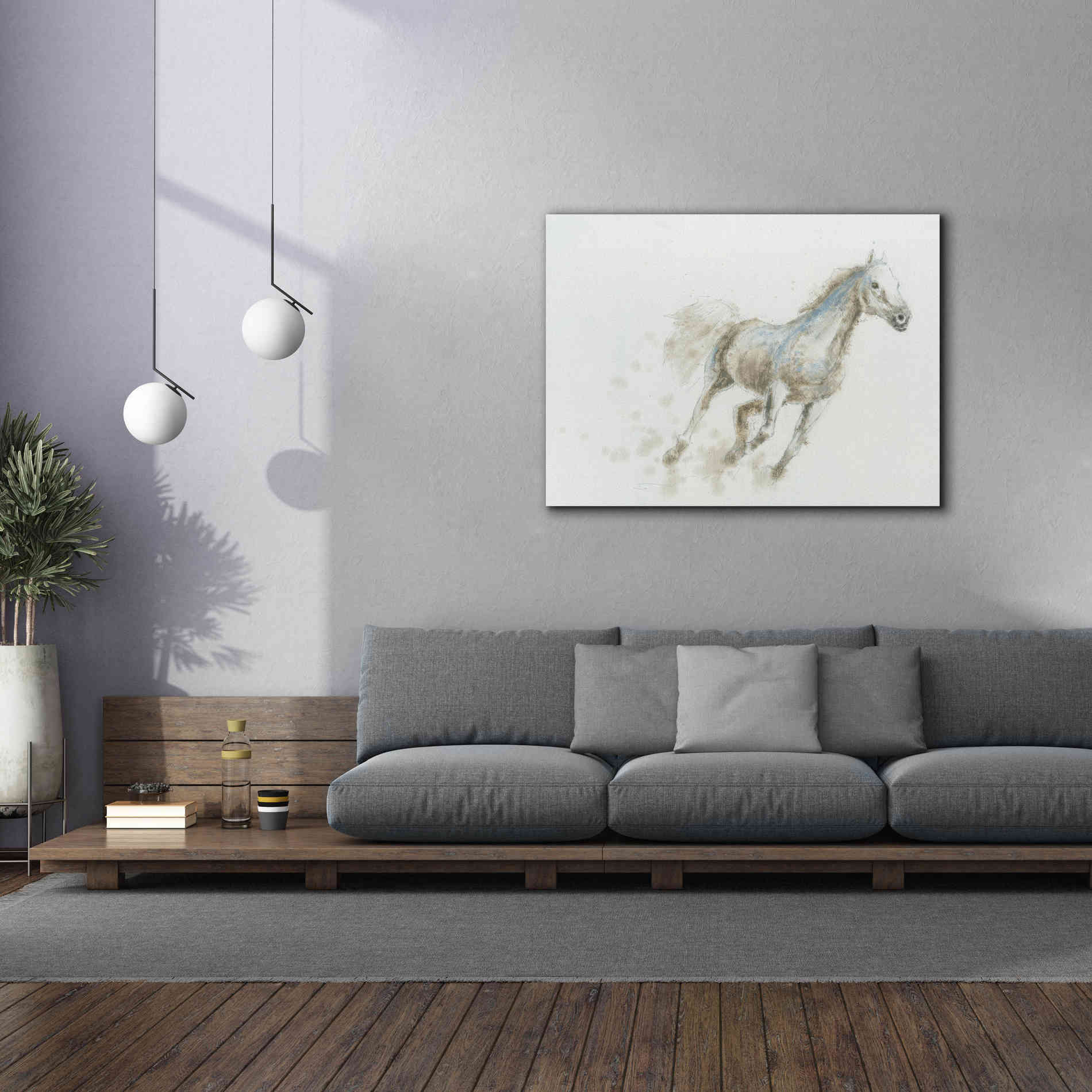 'Stallion I Horizontal' by James Wiens, Canvas Wall Art,54 x 40