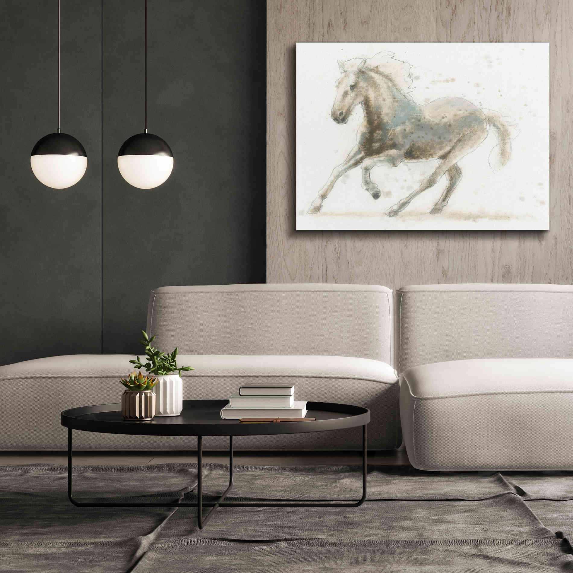 'Stallion II Horizontal' by James Wiens, Canvas Wall Art,54 x 40