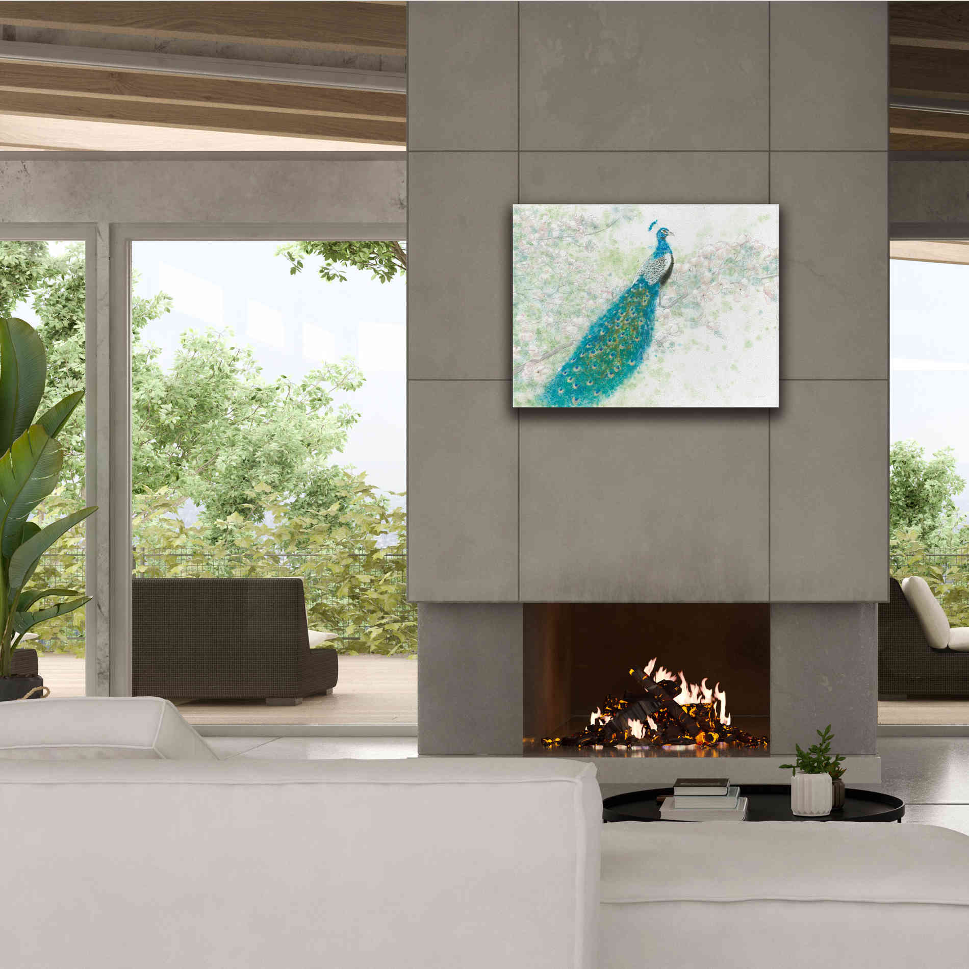 'Spring Peacock I' by James Wiens, Canvas Wall Art,34 x 26