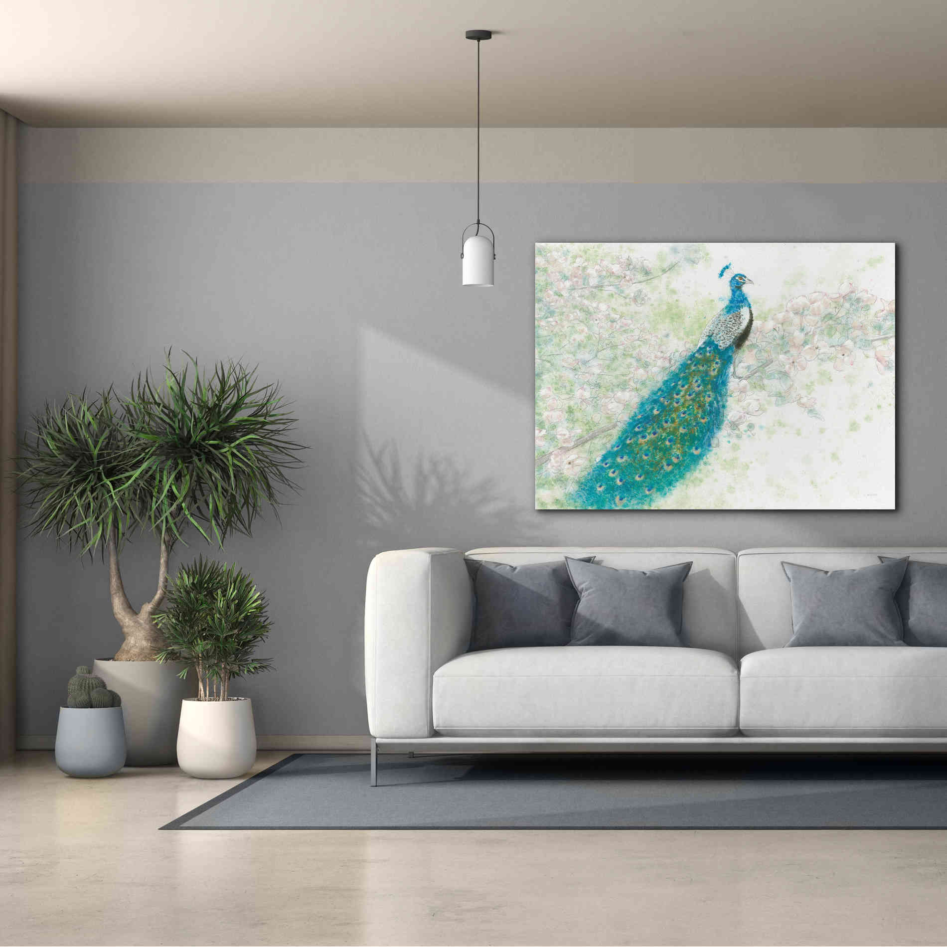 'Spring Peacock I' by James Wiens, Canvas Wall Art,54 x 40