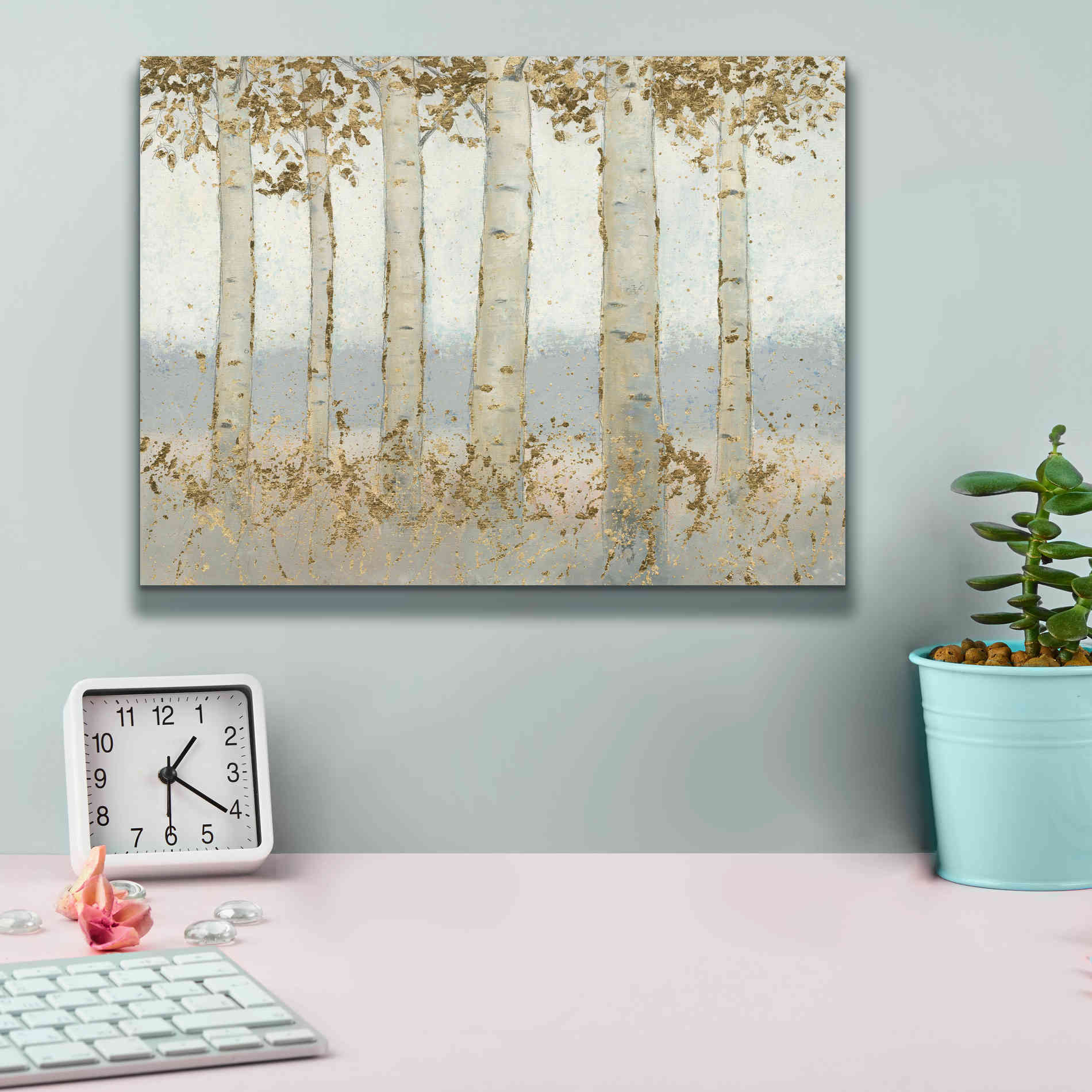 'Magnificent Birch Grove' by James Wiens, Canvas Wall Art,16 x 12