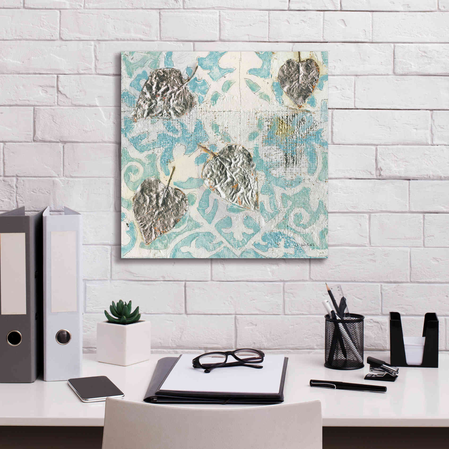 'Gracefully Blue I' by James Wiens, Canvas Wall Art,18 x 18