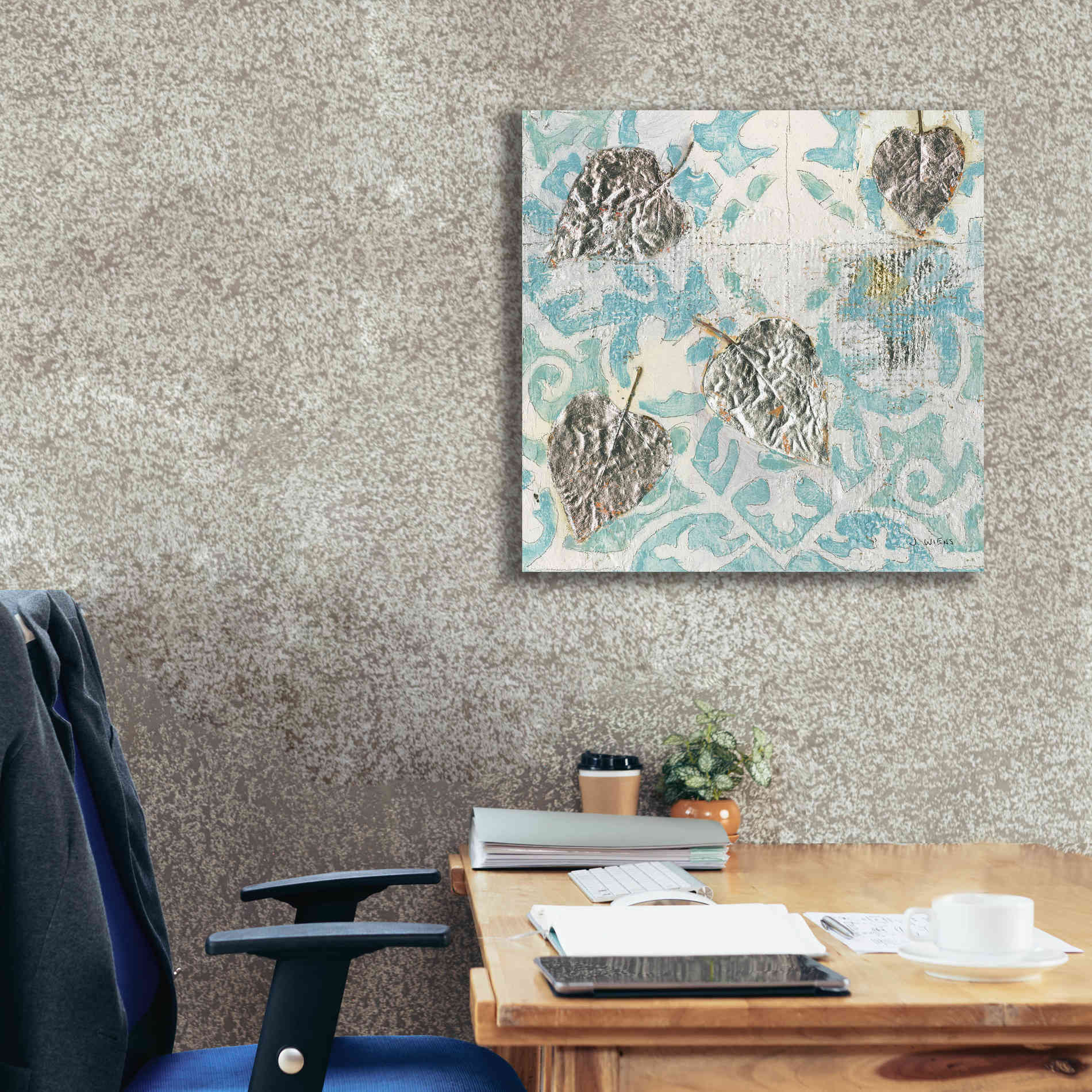 'Gracefully Blue I' by James Wiens, Canvas Wall Art,26 x 26