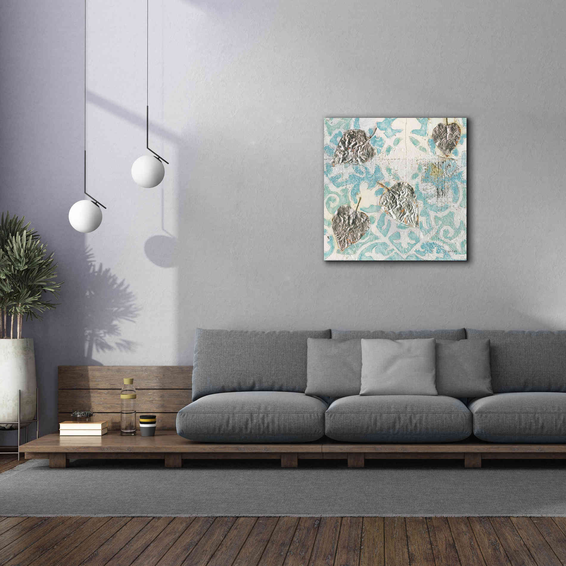'Gracefully Blue I' by James Wiens, Canvas Wall Art,37 x 37