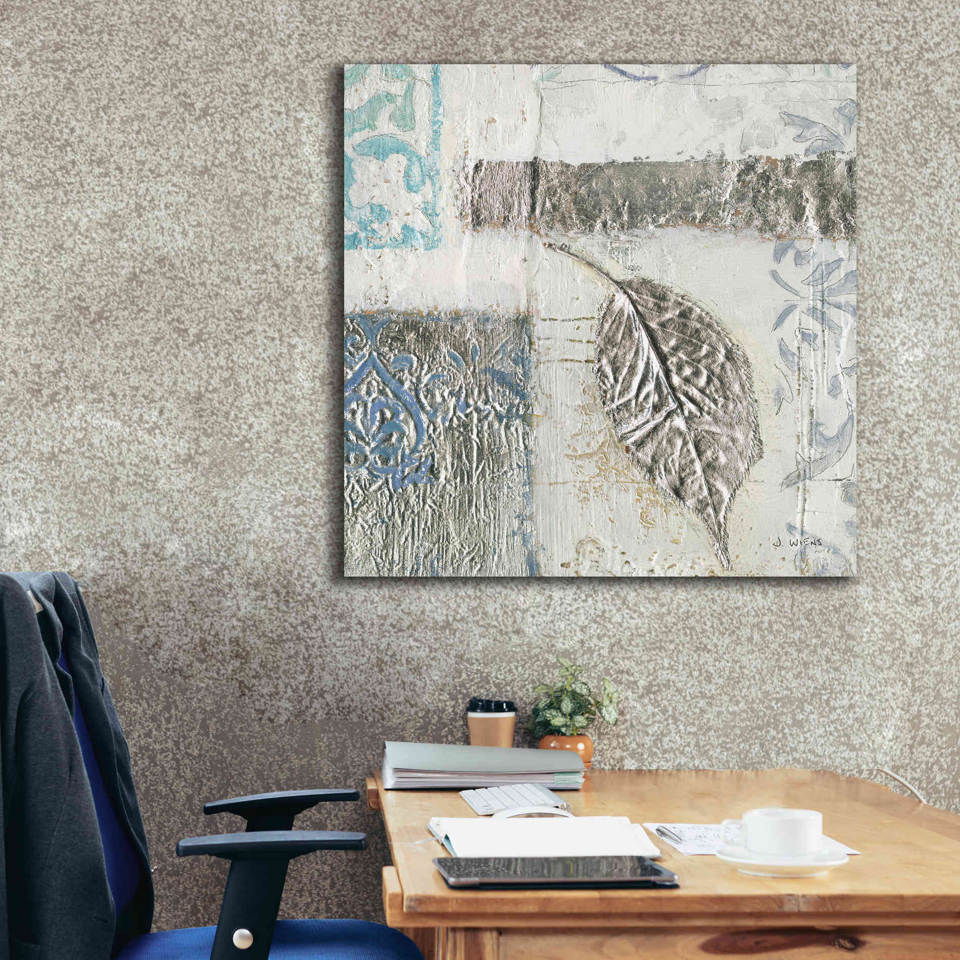 'Gracefully Blue IV' by James Wiens, Canvas Wall Art,37 x 37