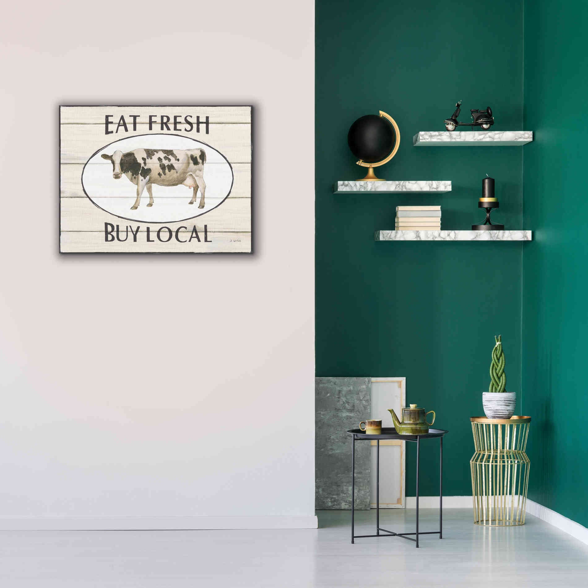 'Country Cow V' by James Wiens, Canvas Wall Art,34 x 26