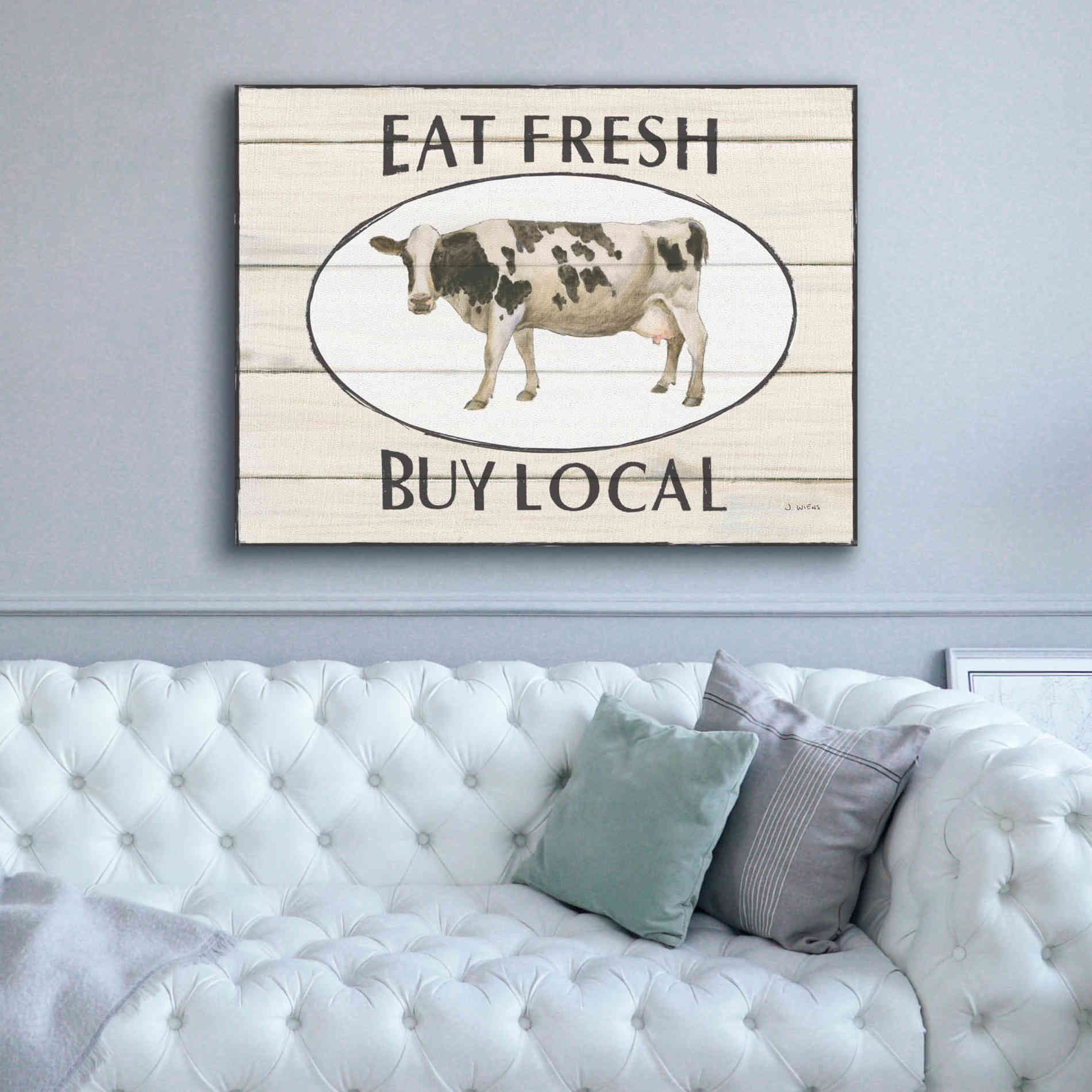 'Country Cow V' by James Wiens, Canvas Wall Art,54 x 40