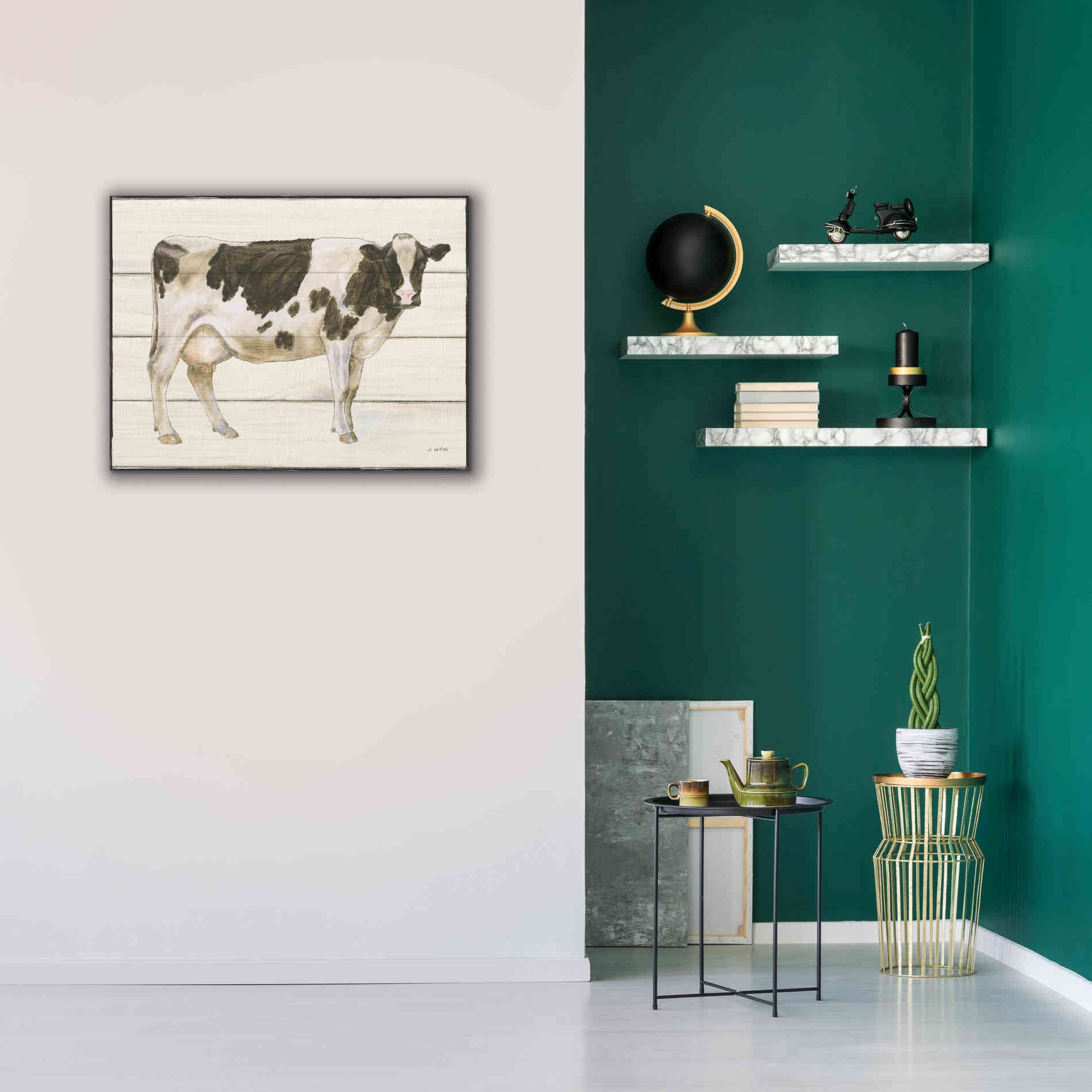 'Country Cow VII' by James Wiens, Canvas Wall Art,34 x 26