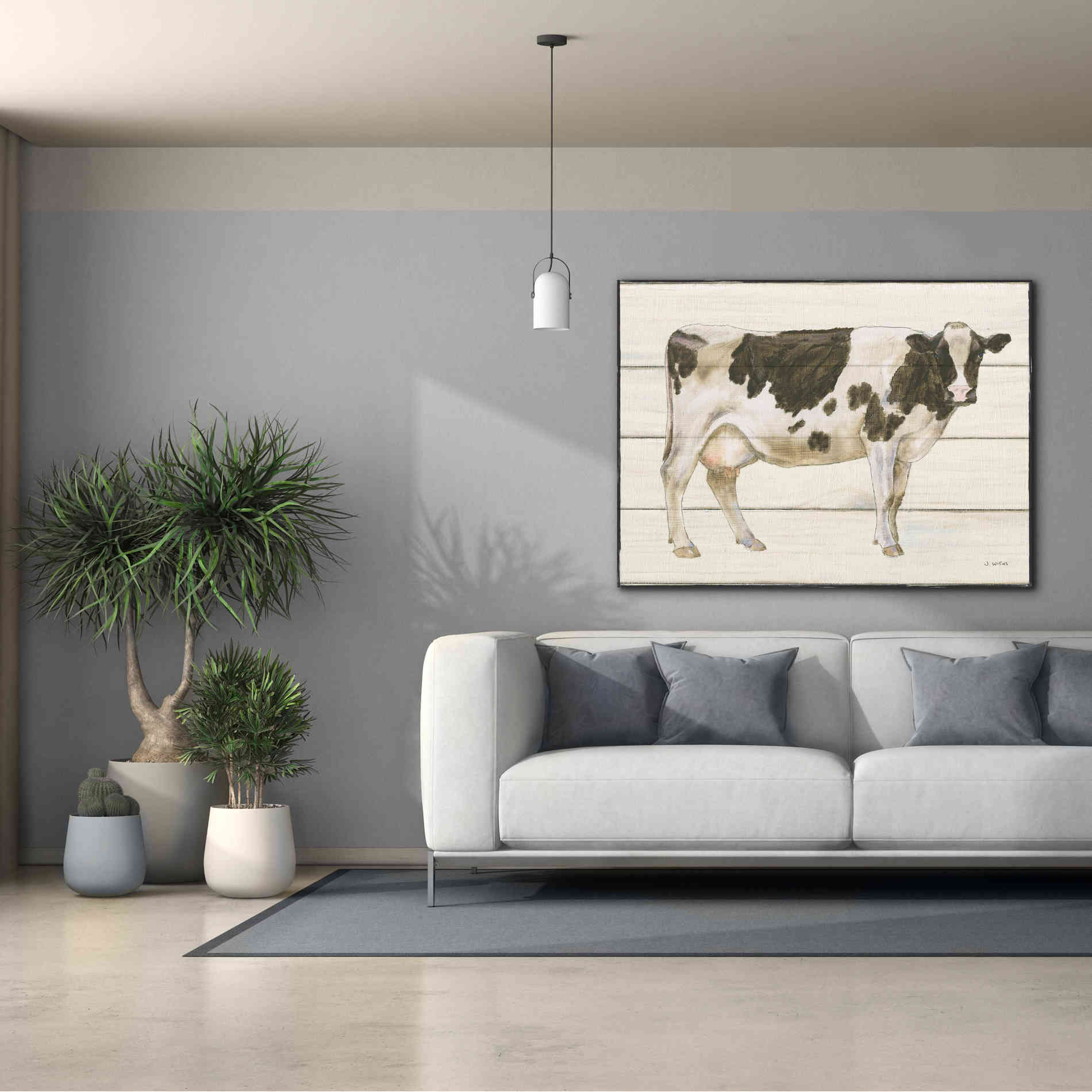'Country Cow VII' by James Wiens, Canvas Wall Art,54 x 40