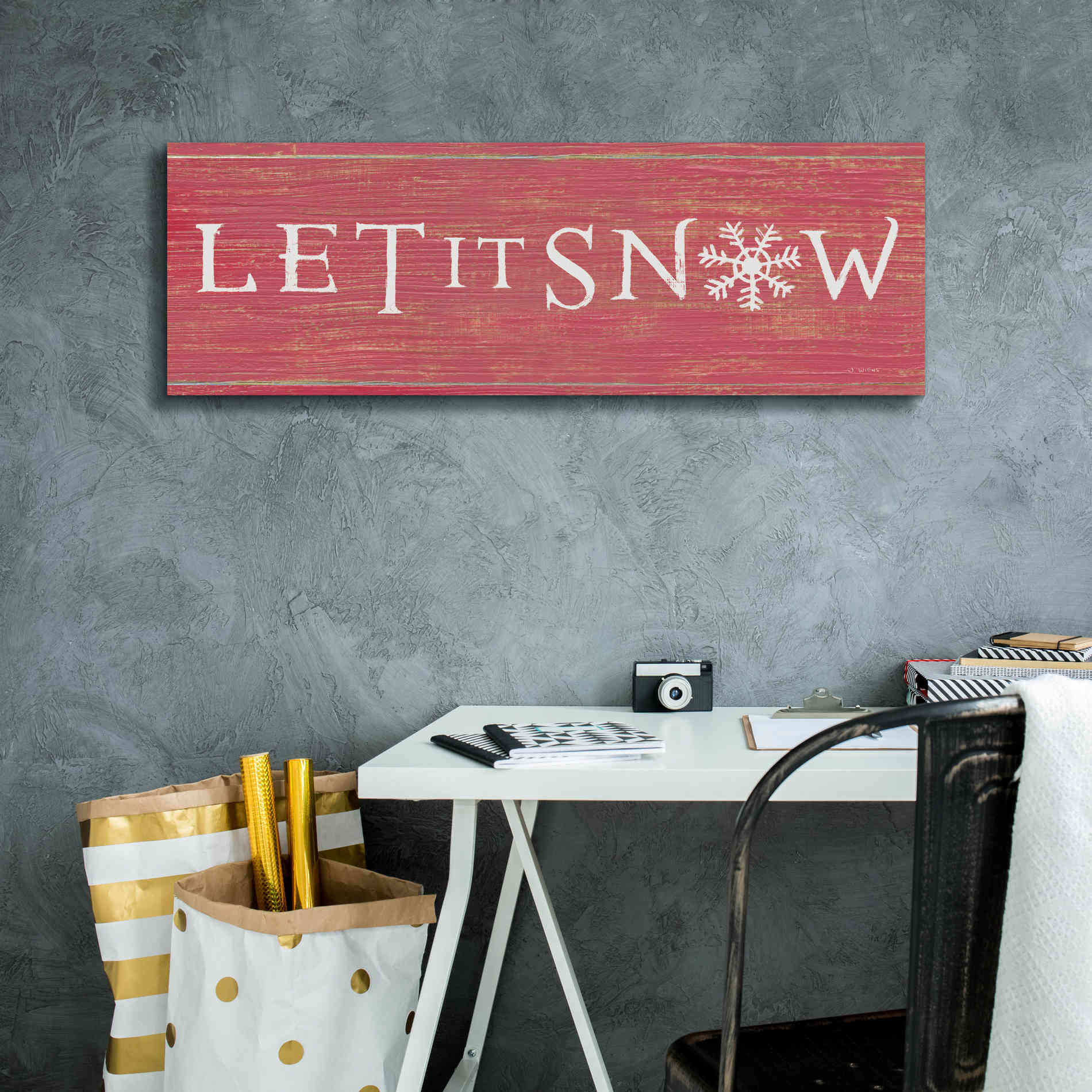 'Christmas Affinity I Red' by James Wiens, Canvas Wall Art,36 x 12