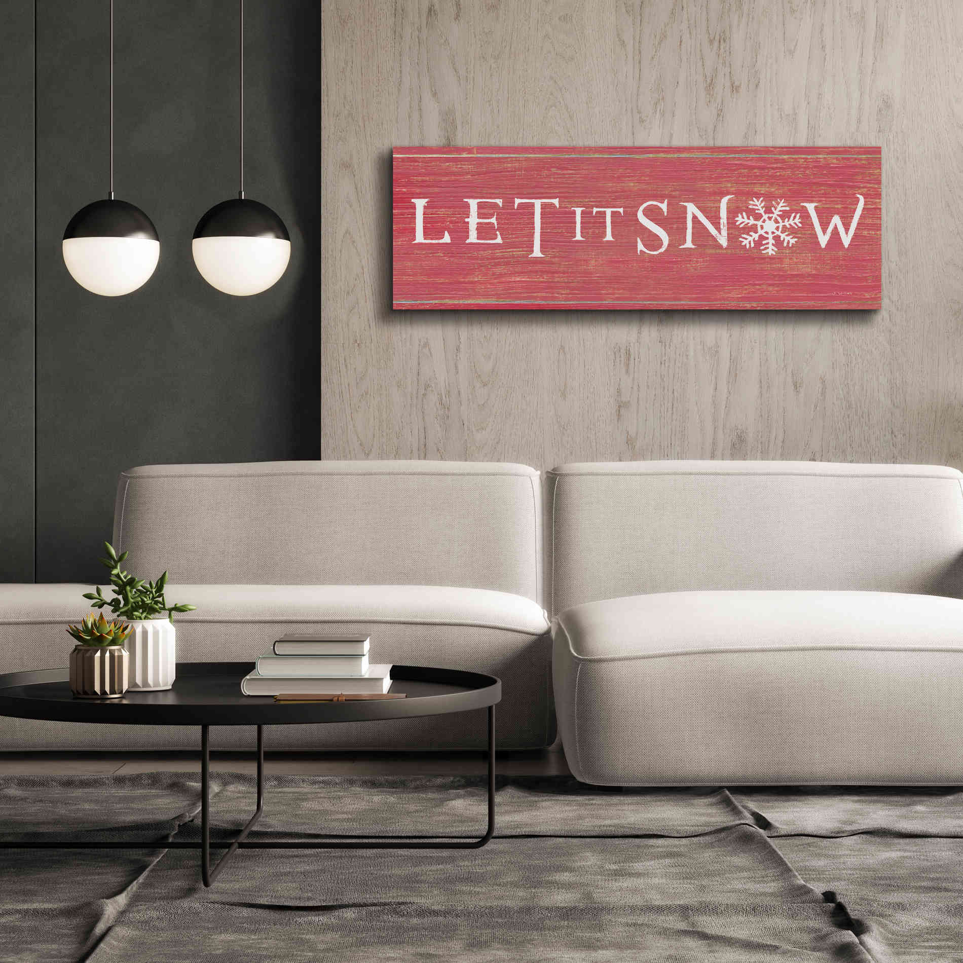 'Christmas Affinity I Red' by James Wiens, Canvas Wall Art,60 x 20