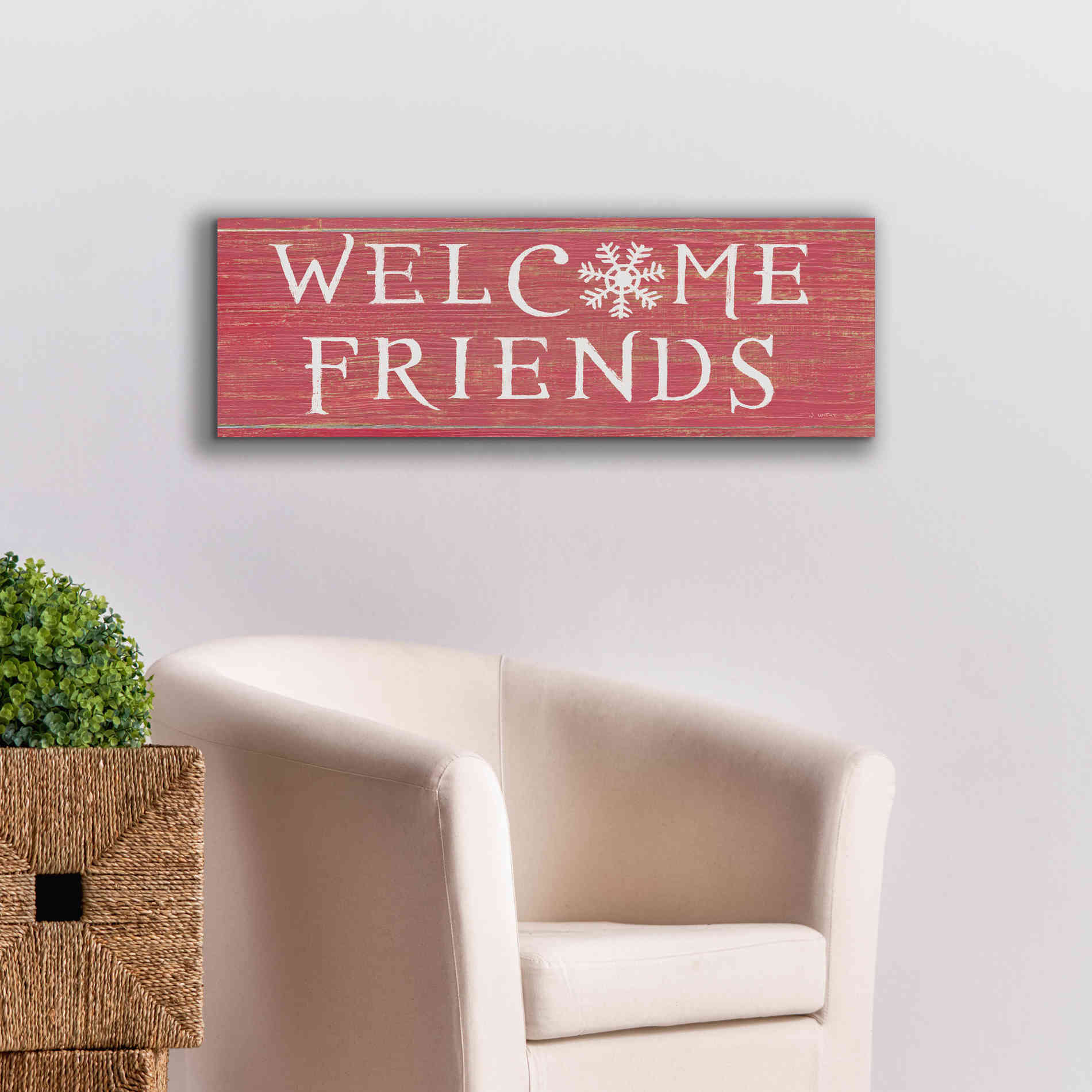 'Christmas Affinity II Red' by James Wiens, Canvas Wall Art,36 x 12