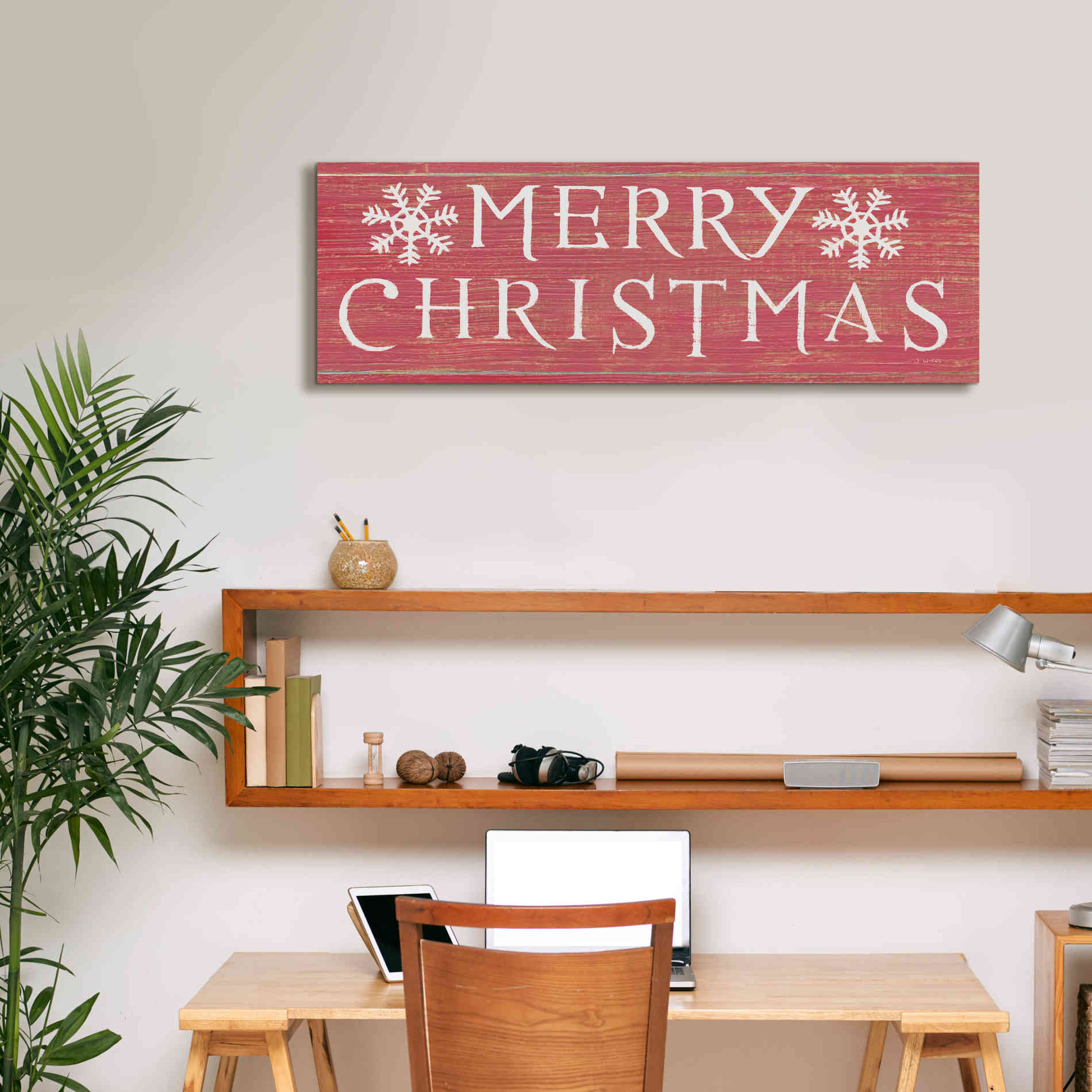 'Christmas Affinity III Red' by James Wiens, Canvas Wall Art,36 x 12