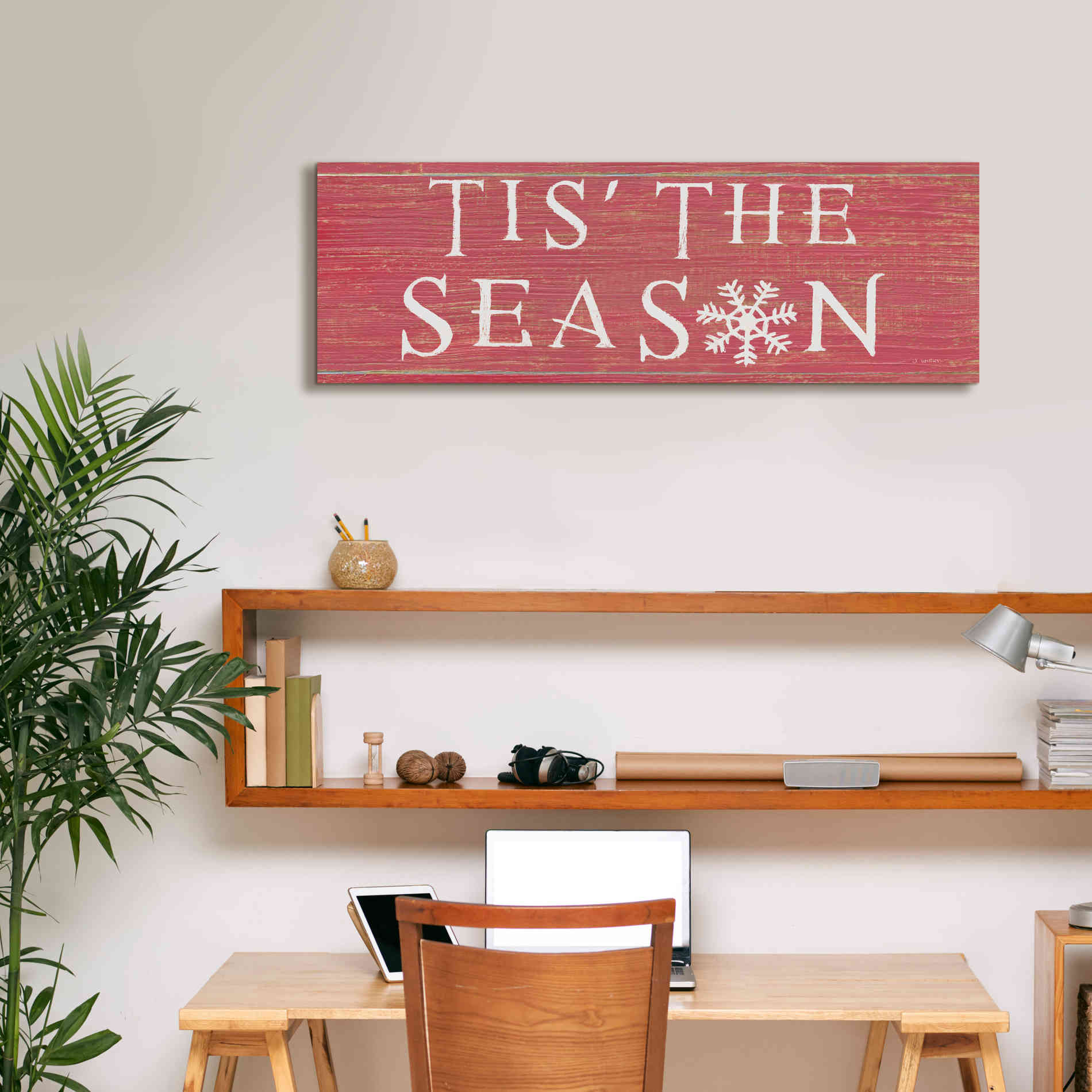 'Christmas Affinity IV Red' by James Wiens, Canvas Wall Art,36 x 12