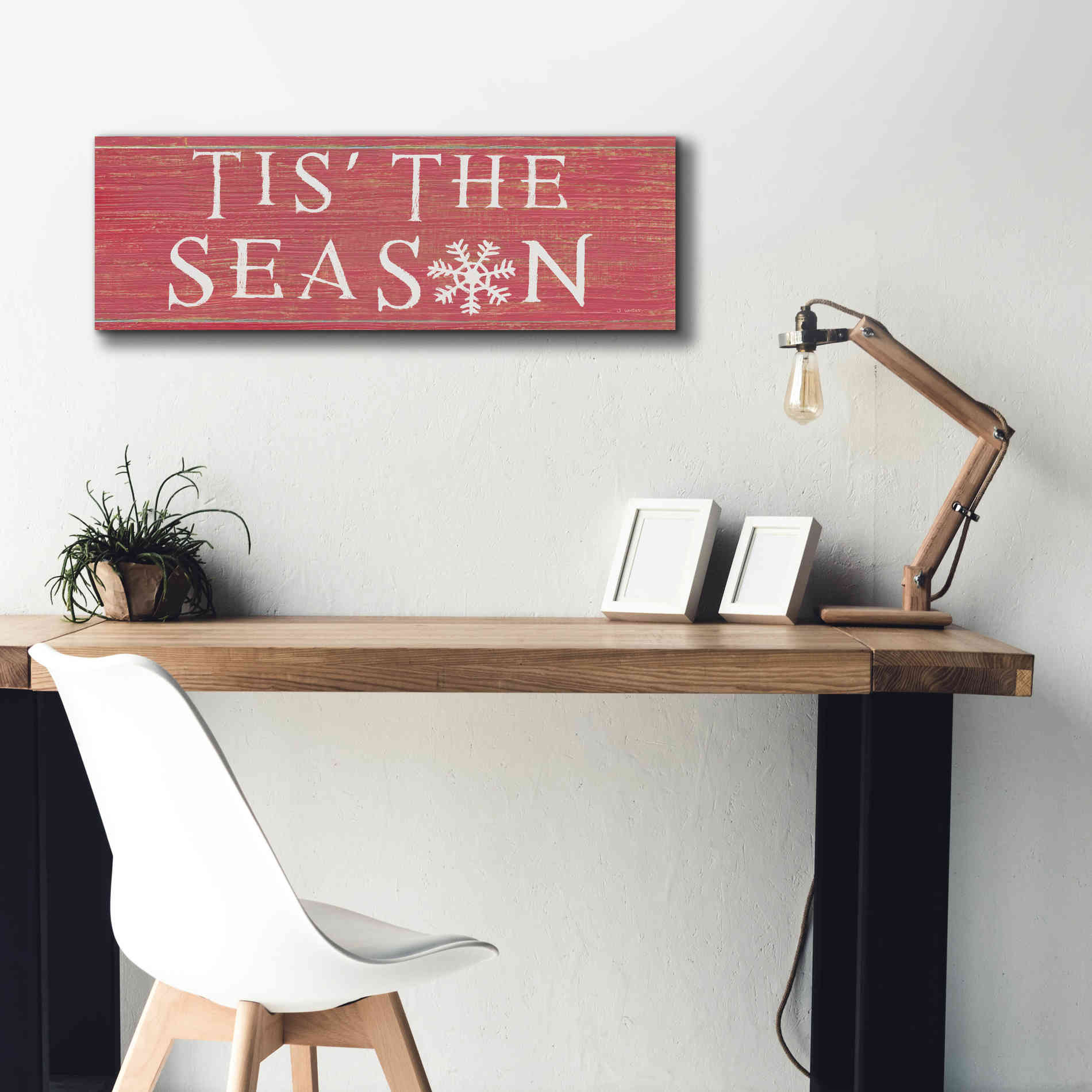 'Christmas Affinity IV Red' by James Wiens, Canvas Wall Art,36 x 12