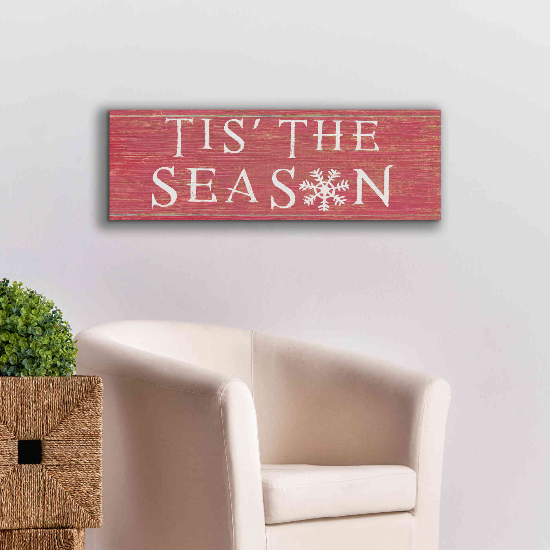 'Christmas Affinity IV Red' by James Wiens, Canvas Wall Art,36 x 12