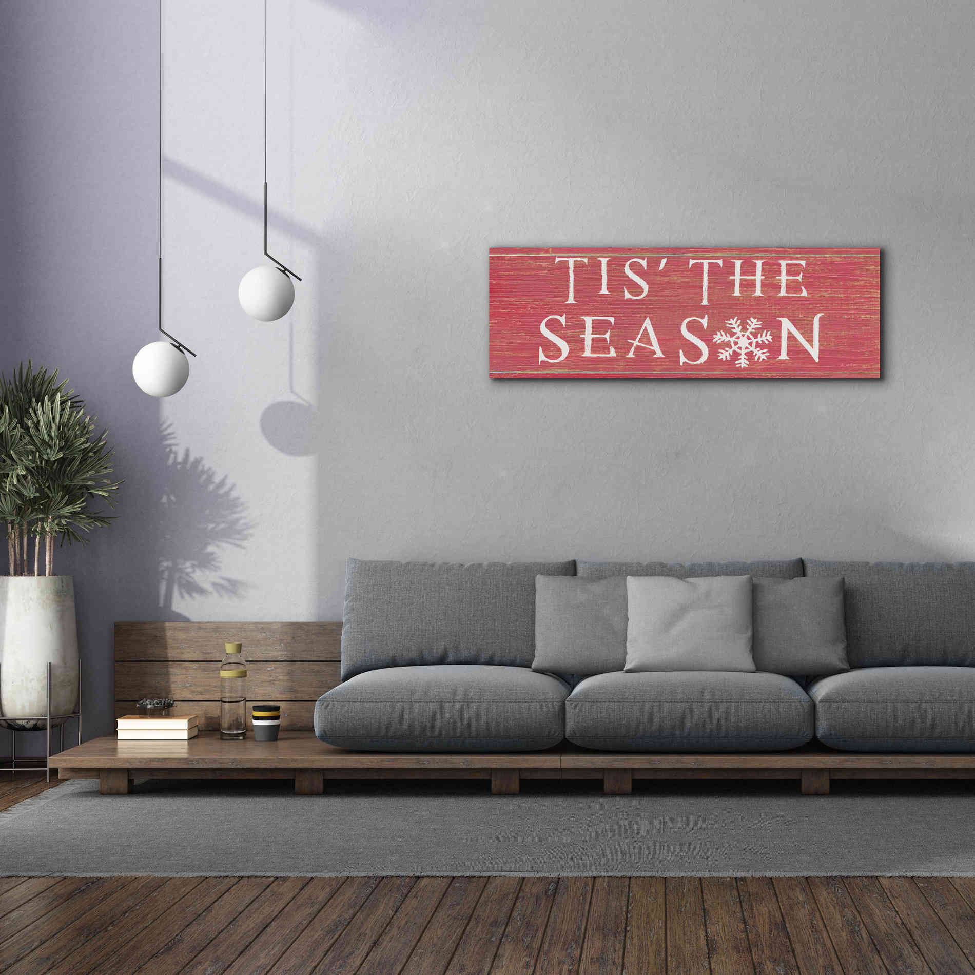 'Christmas Affinity IV Red' by James Wiens, Canvas Wall Art,60 x 20