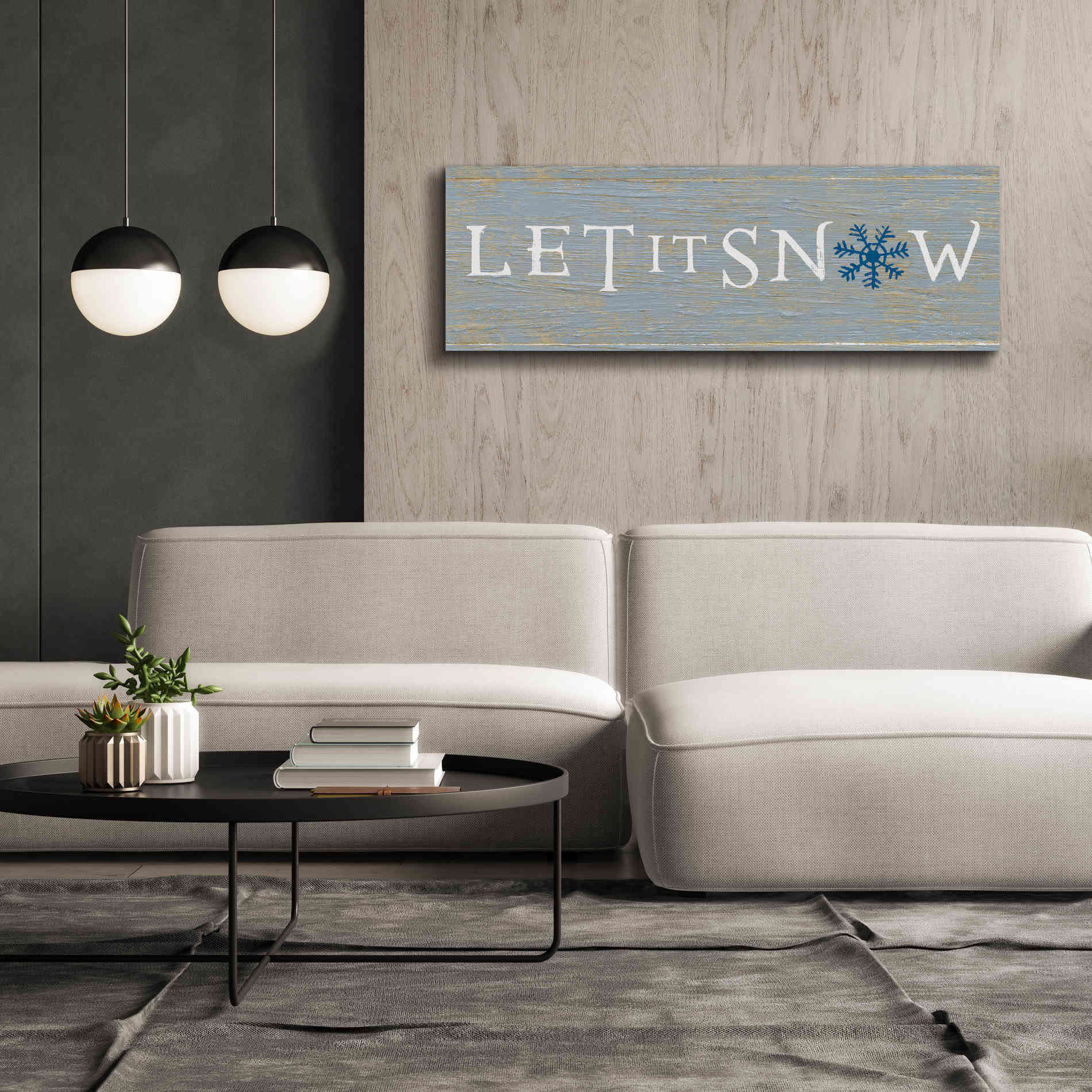 'Christmas Affinity I Grey' by James Wiens, Canvas Wall Art,60 x 20
