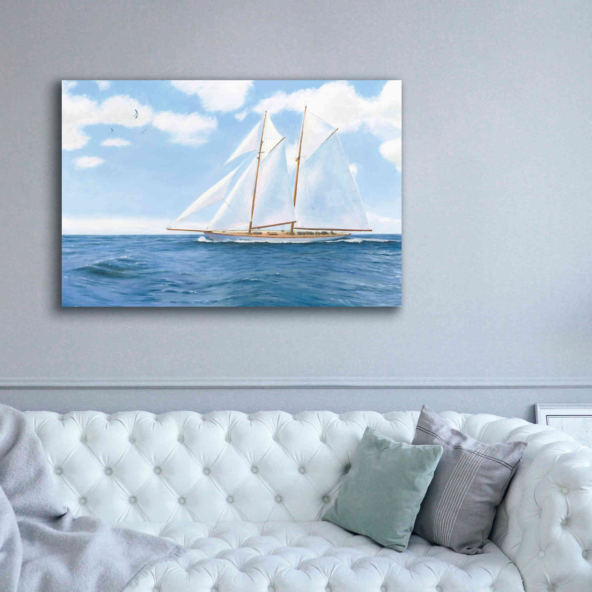 'Majestic Sailboat' by James Wiens, Canvas Wall Art,60 x 40