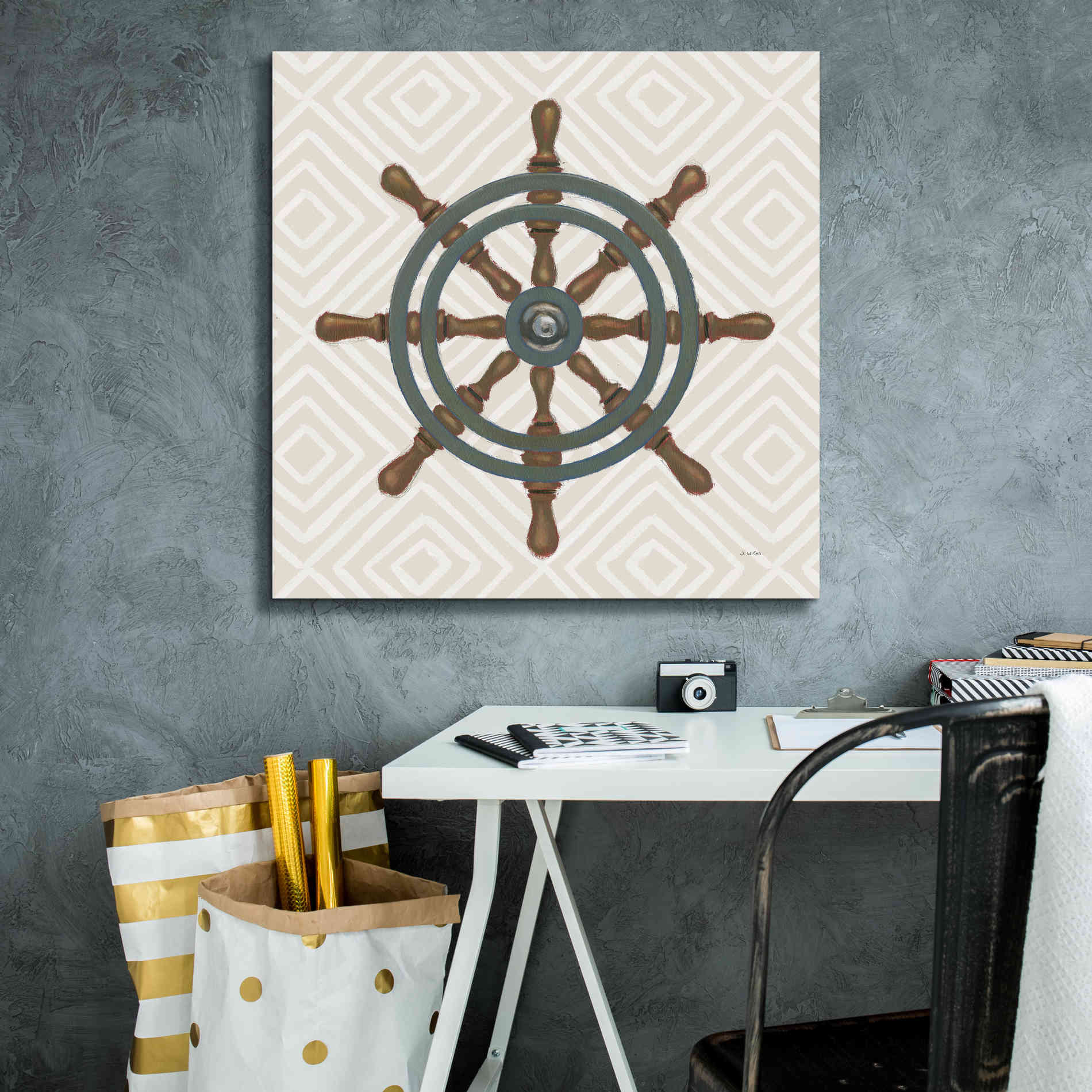 'A Day at Sea IV' by James Wiens, Canvas Wall Art,26 x 26