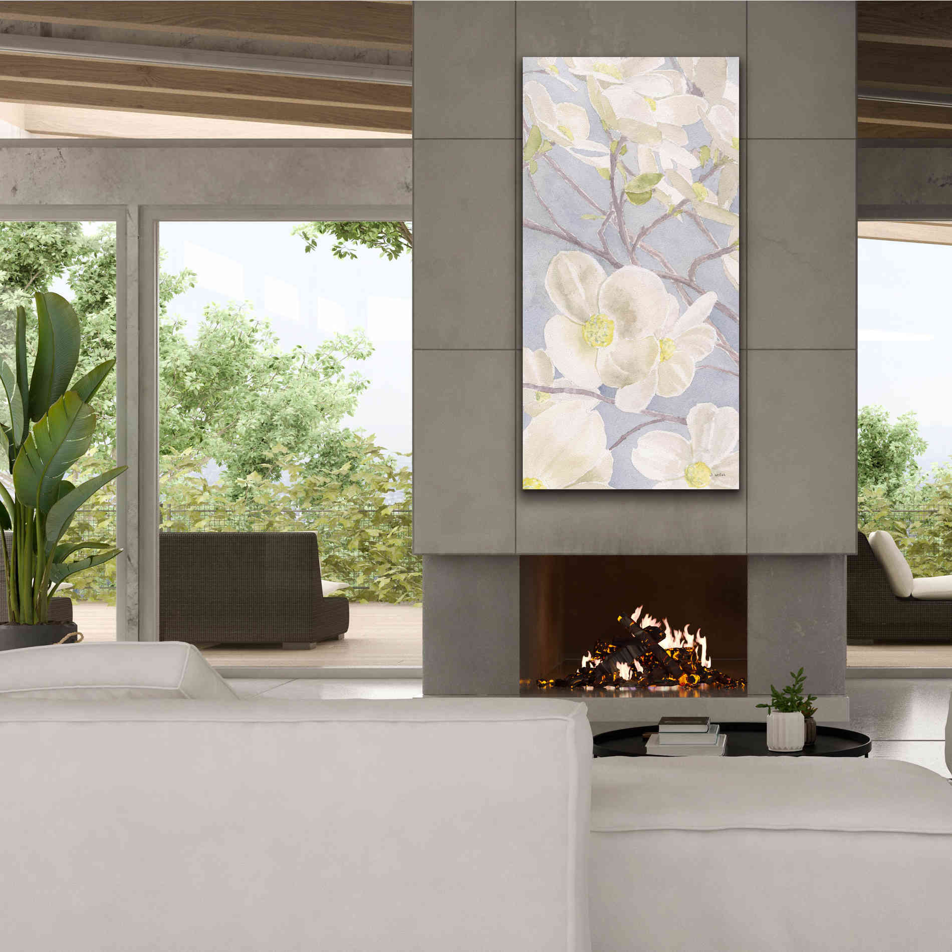 'Breezy Blossoms I' by James Wiens, Canvas Wall Art,30 x 60