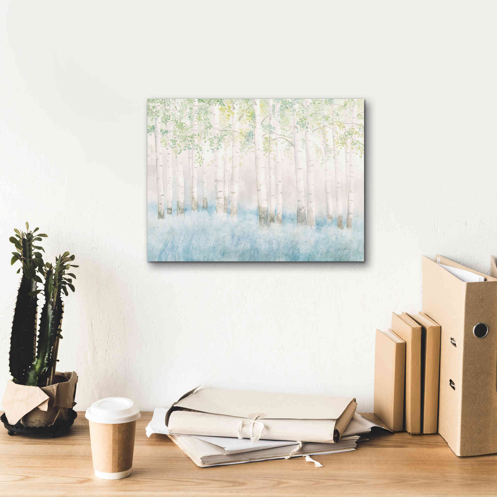 'Soft Birches' by James Wiens, Canvas Wall Art,16 x 12