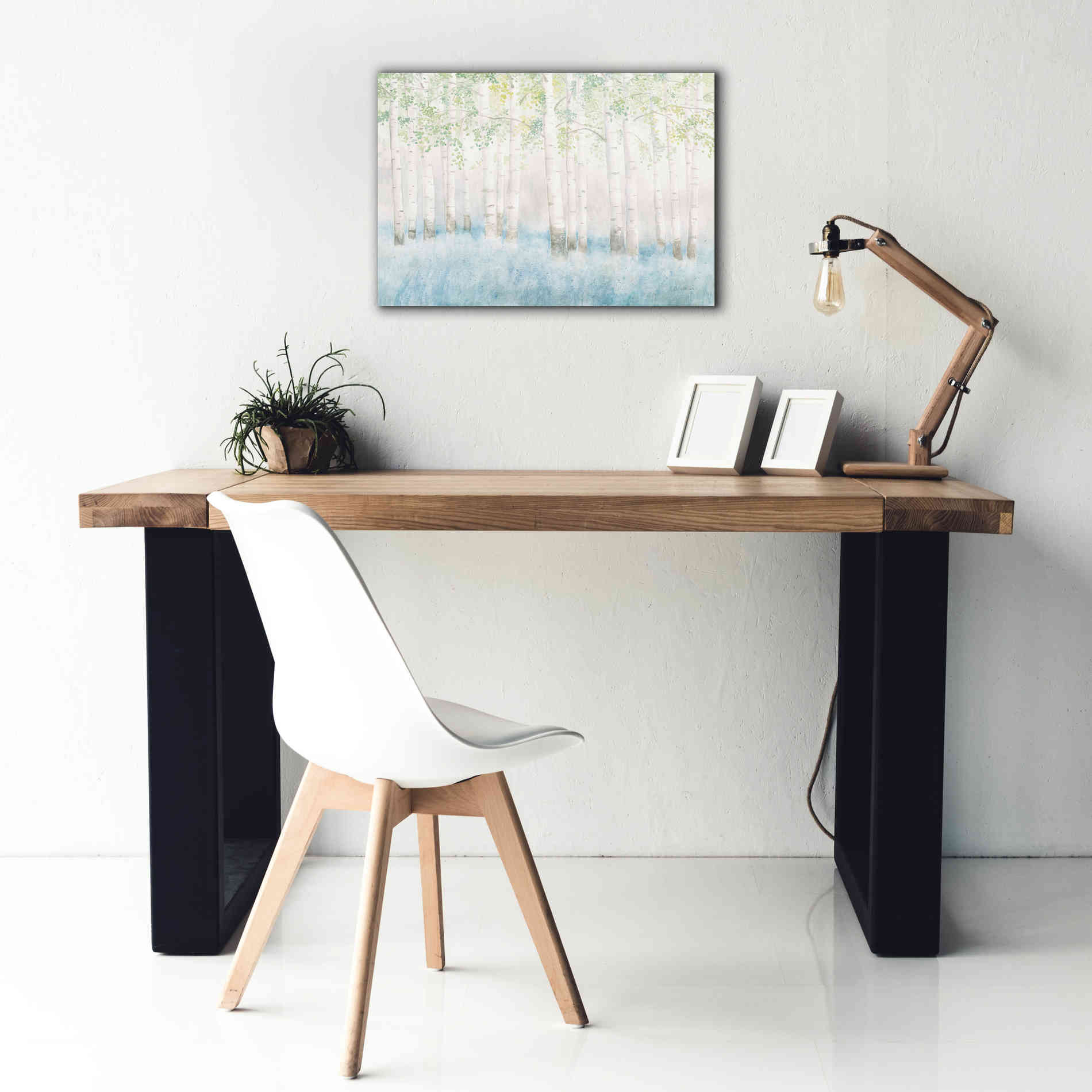 'Soft Birches' by James Wiens, Canvas Wall Art,26 x 18