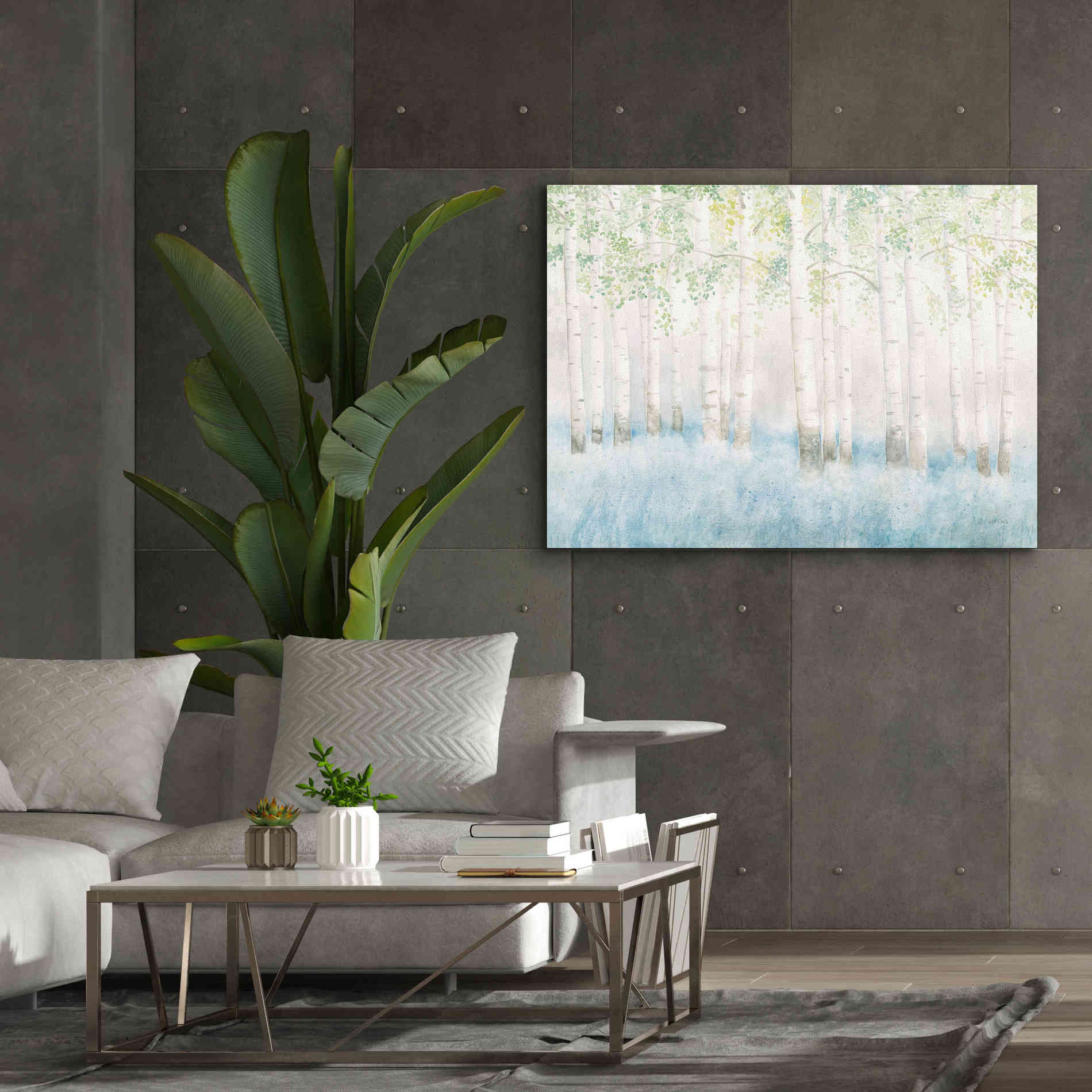 'Soft Birches' by James Wiens, Canvas Wall Art,54 x 40