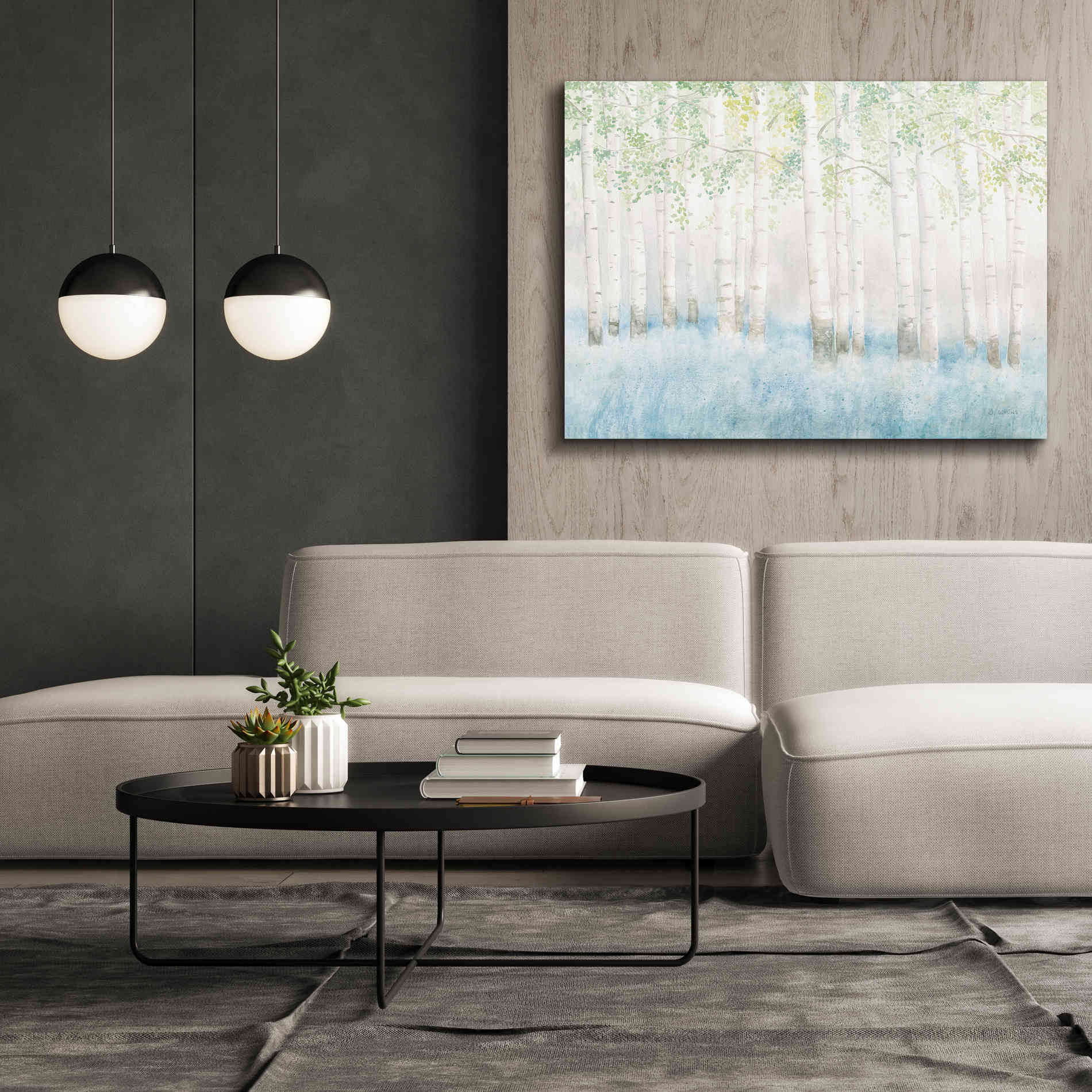 'Soft Birches' by James Wiens, Canvas Wall Art,54 x 40