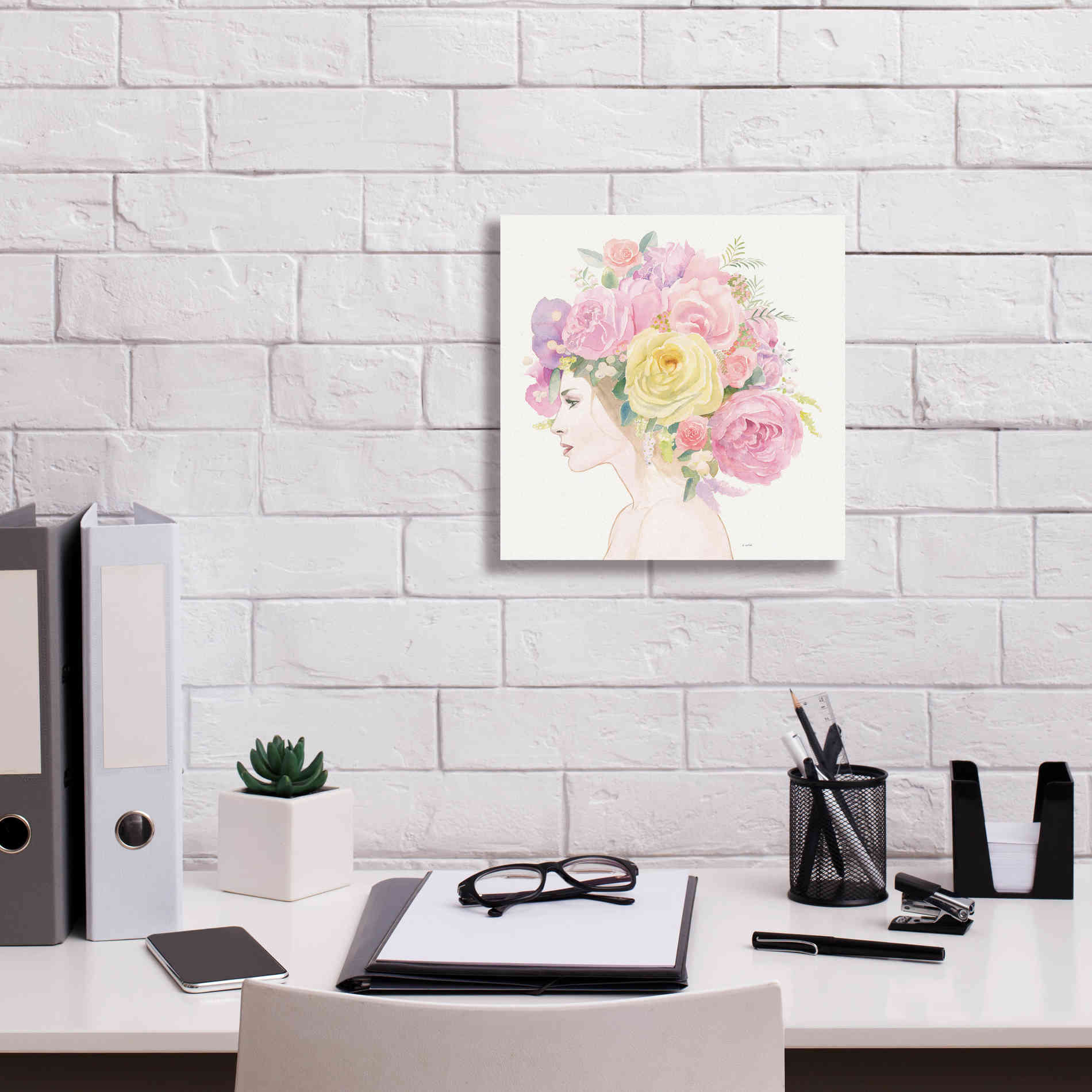 'Flowers in her Hair' by James Wiens, Canvas Wall Art,12 x 12