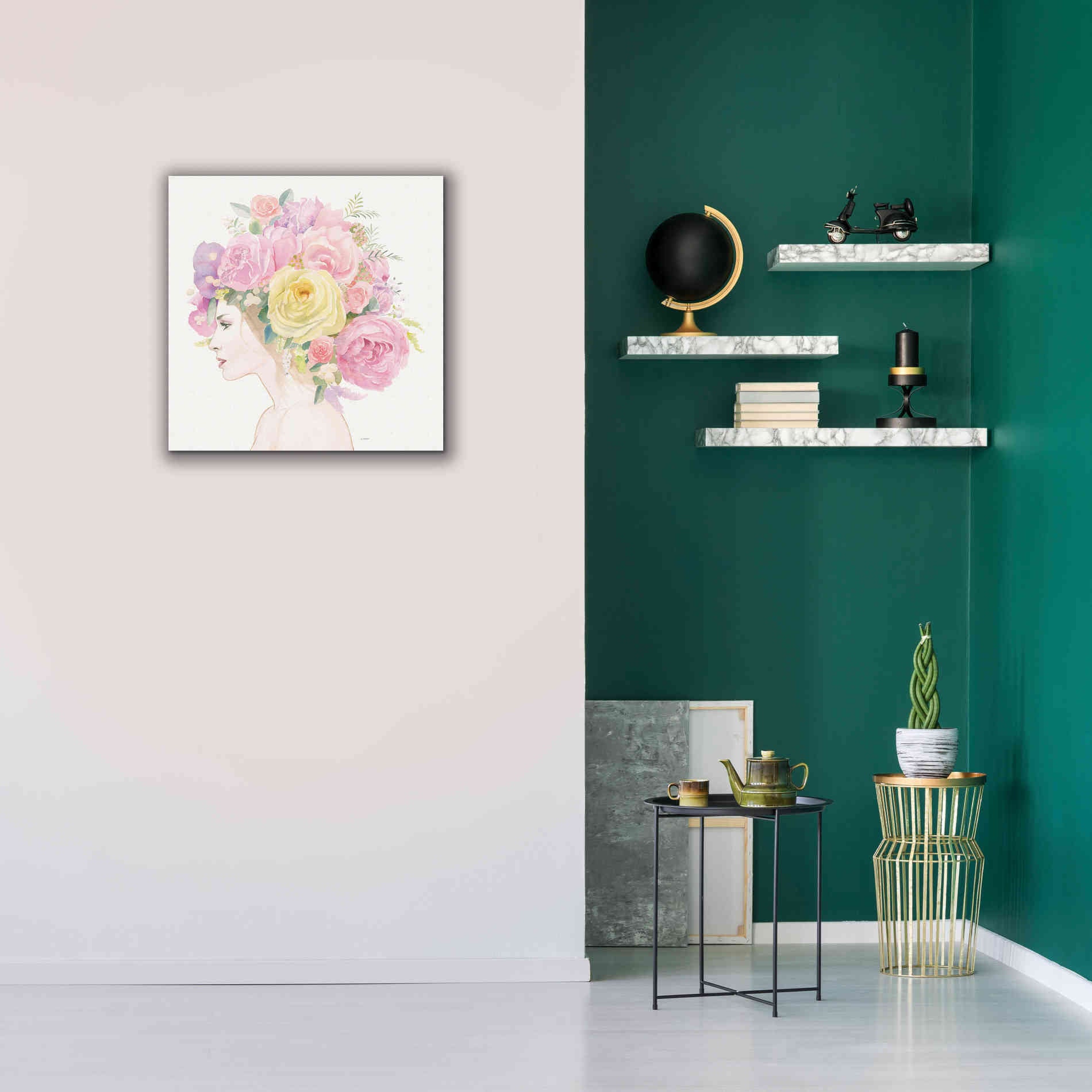 'Flowers in her Hair' by James Wiens, Canvas Wall Art,26 x 26