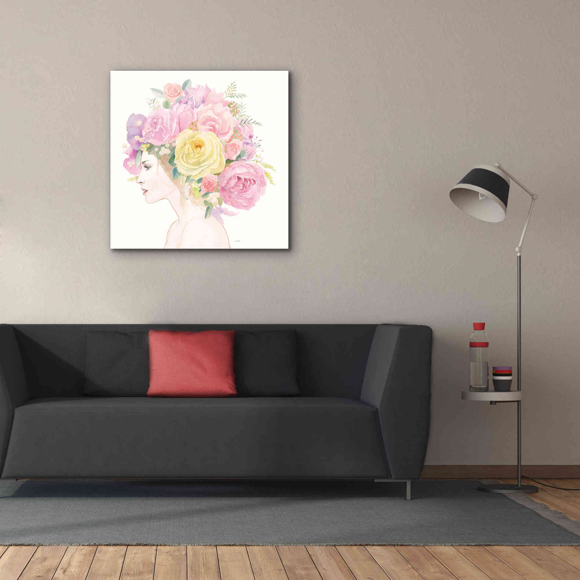 'Flowers in her Hair' by James Wiens, Canvas Wall Art,37 x 37