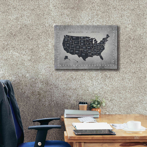 Image of 'Riveting USA Map' by James Wiens, Canvas Wall Art,26 x 18