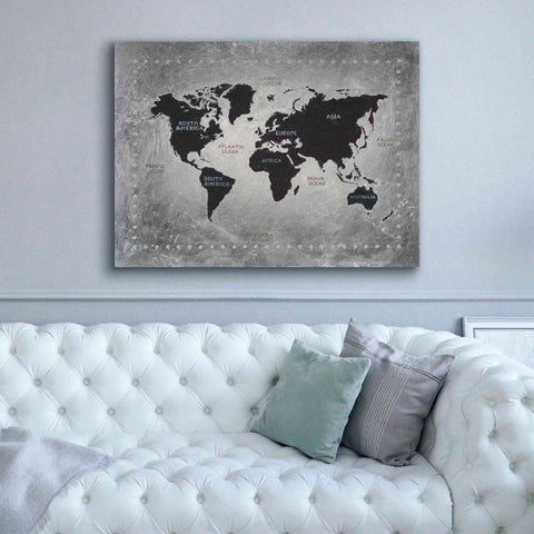 Image of 'Riveting World Map' by James Wiens, Canvas Wall Art,54 x 40