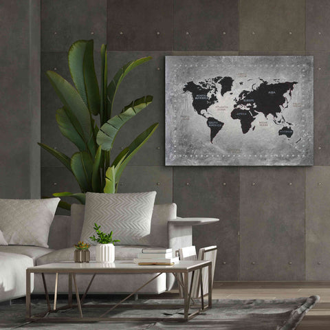 Image of 'Riveting World Map' by James Wiens, Canvas Wall Art,54 x 40
