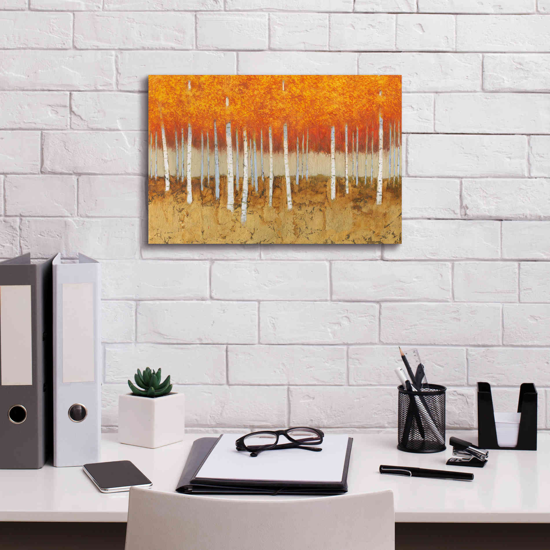 'Autumn Birches' by James Wiens, Canvas Wall Art,18 x 12
