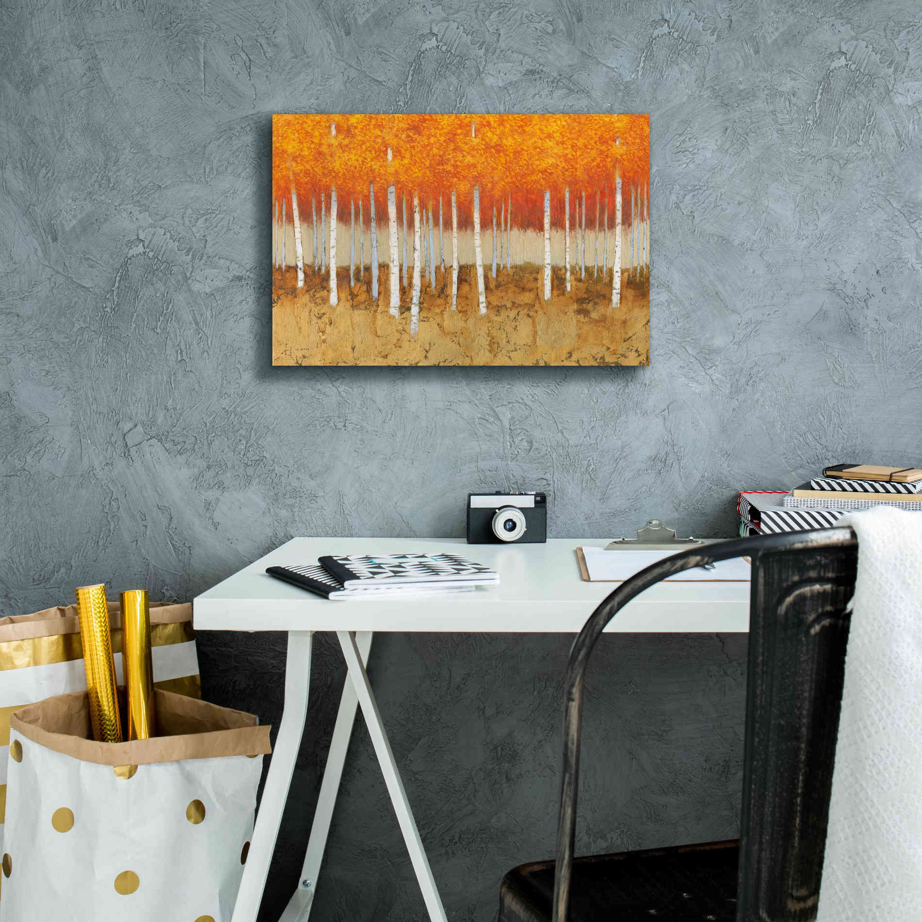 'Autumn Birches' by James Wiens, Canvas Wall Art,18 x 12