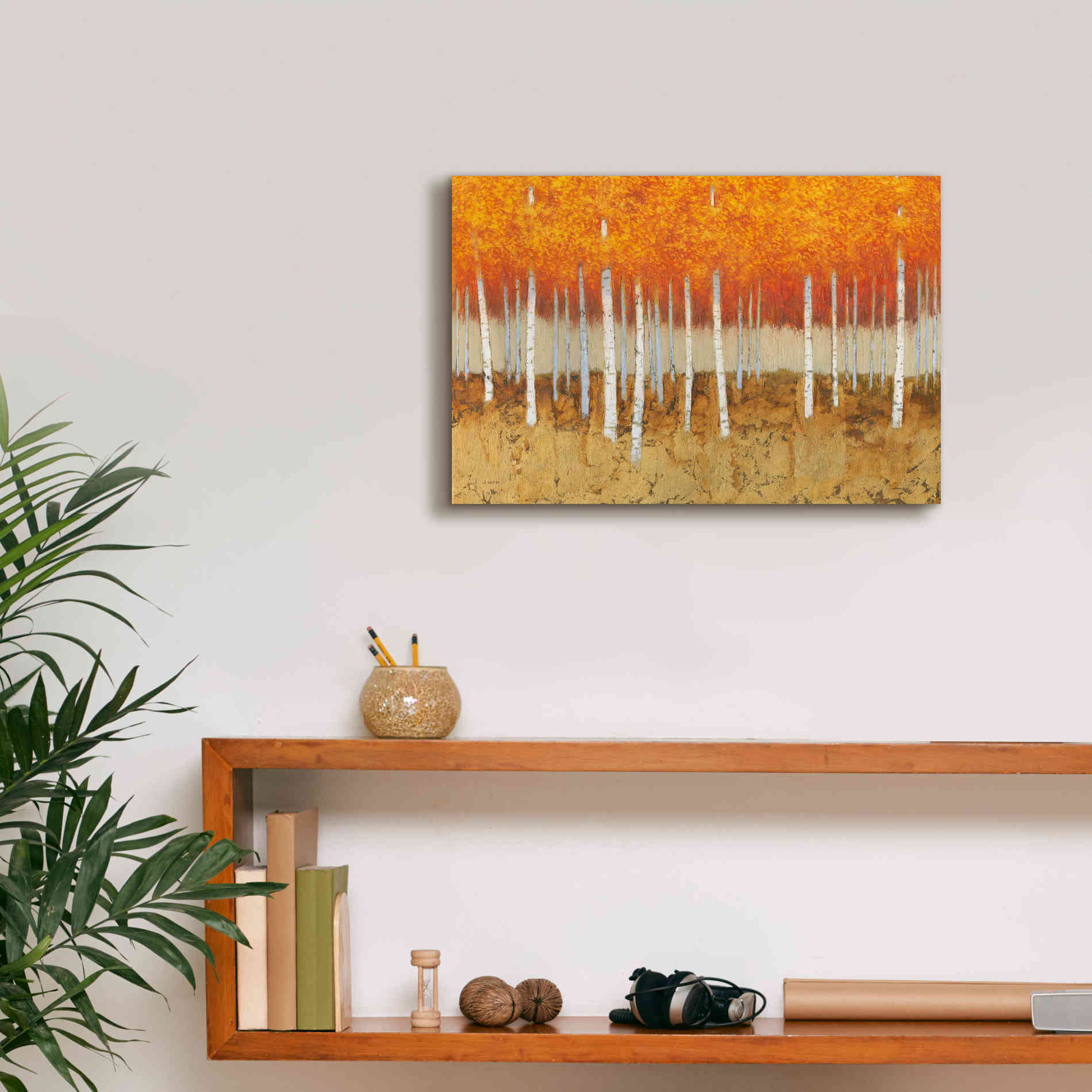 'Autumn Birches' by James Wiens, Canvas Wall Art,18 x 12