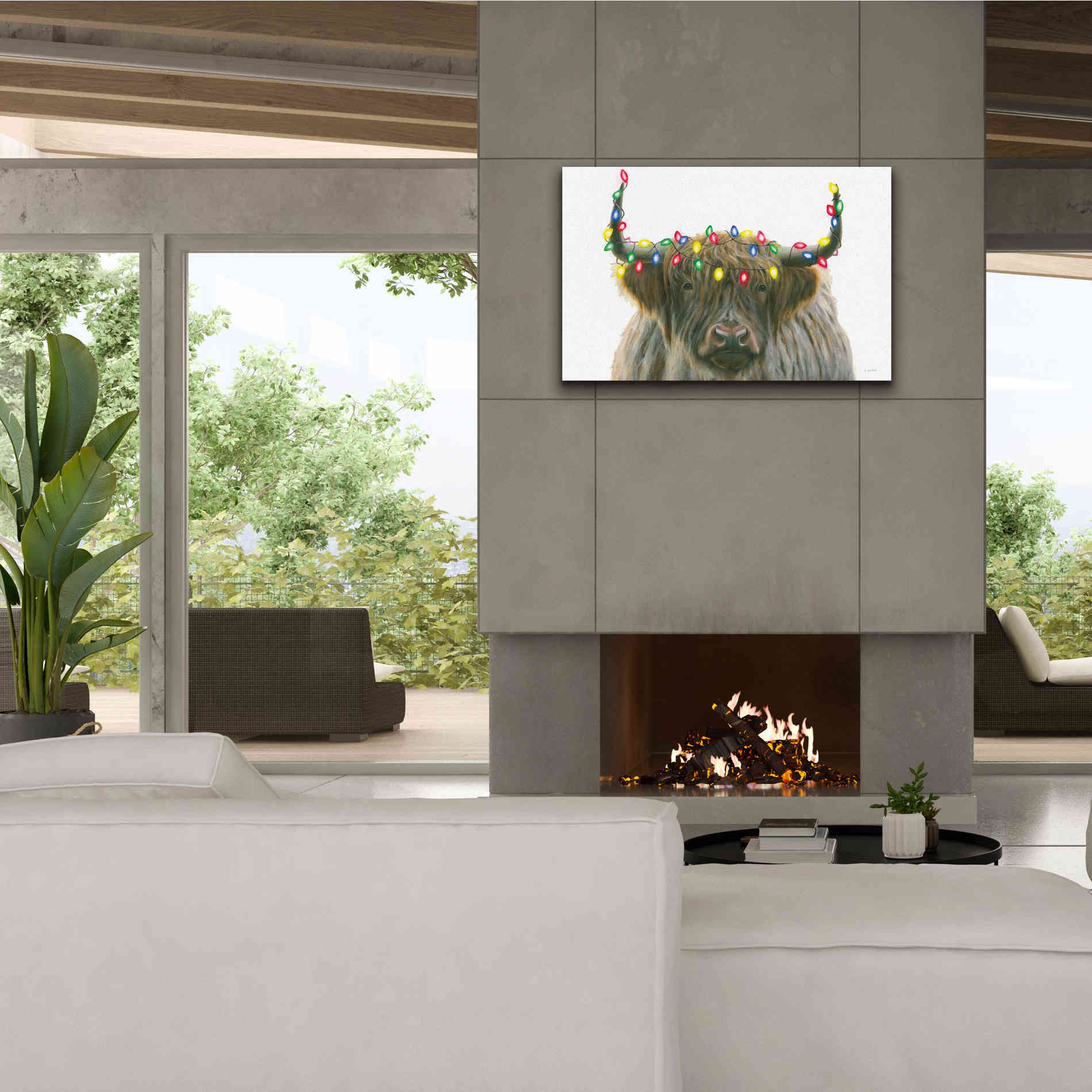 'Holiday Highlander' by James Wiens, Canvas Wall Art,40 x 26