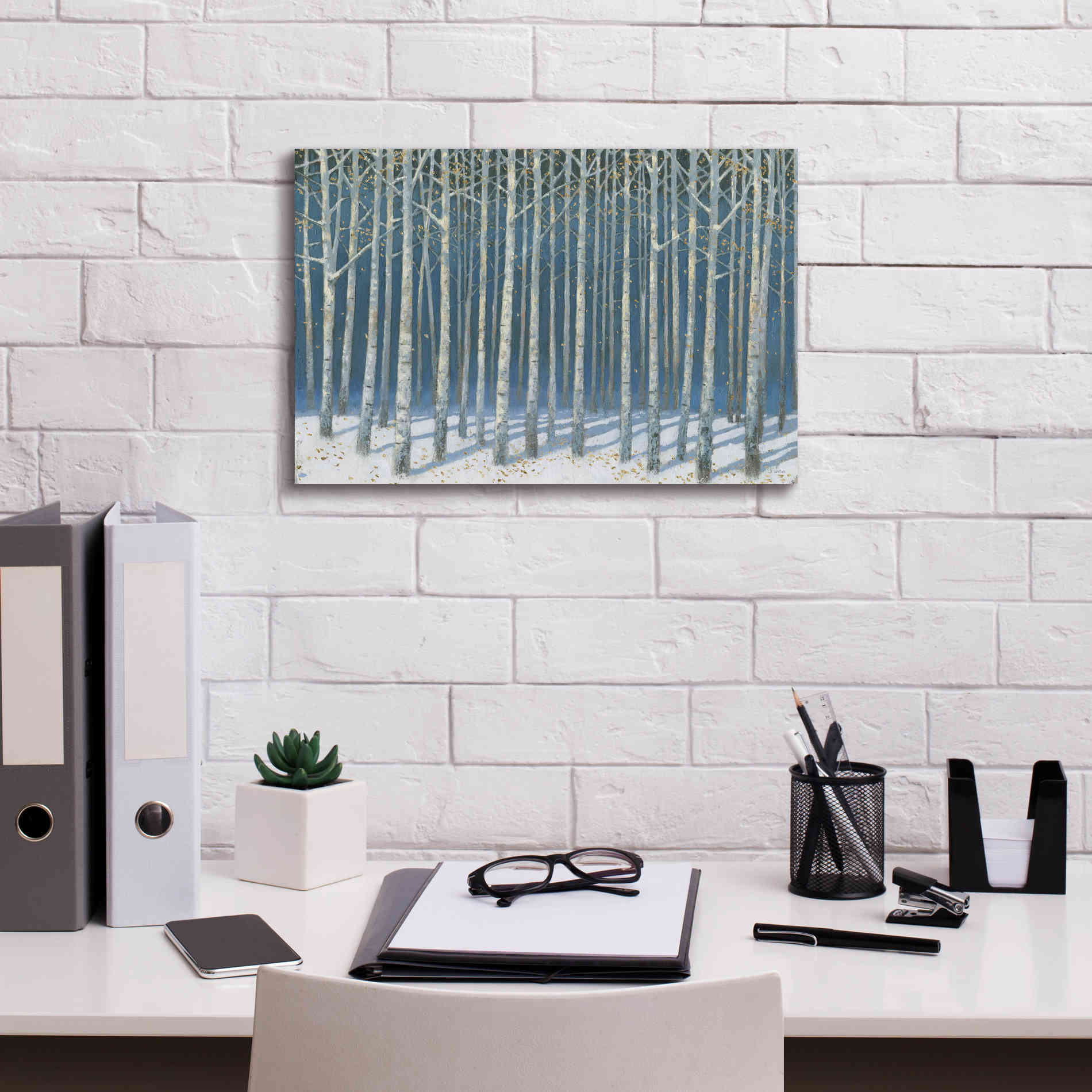 'Shimmering Birches' by James Wiens, Canvas Wall Art,18 x 12
