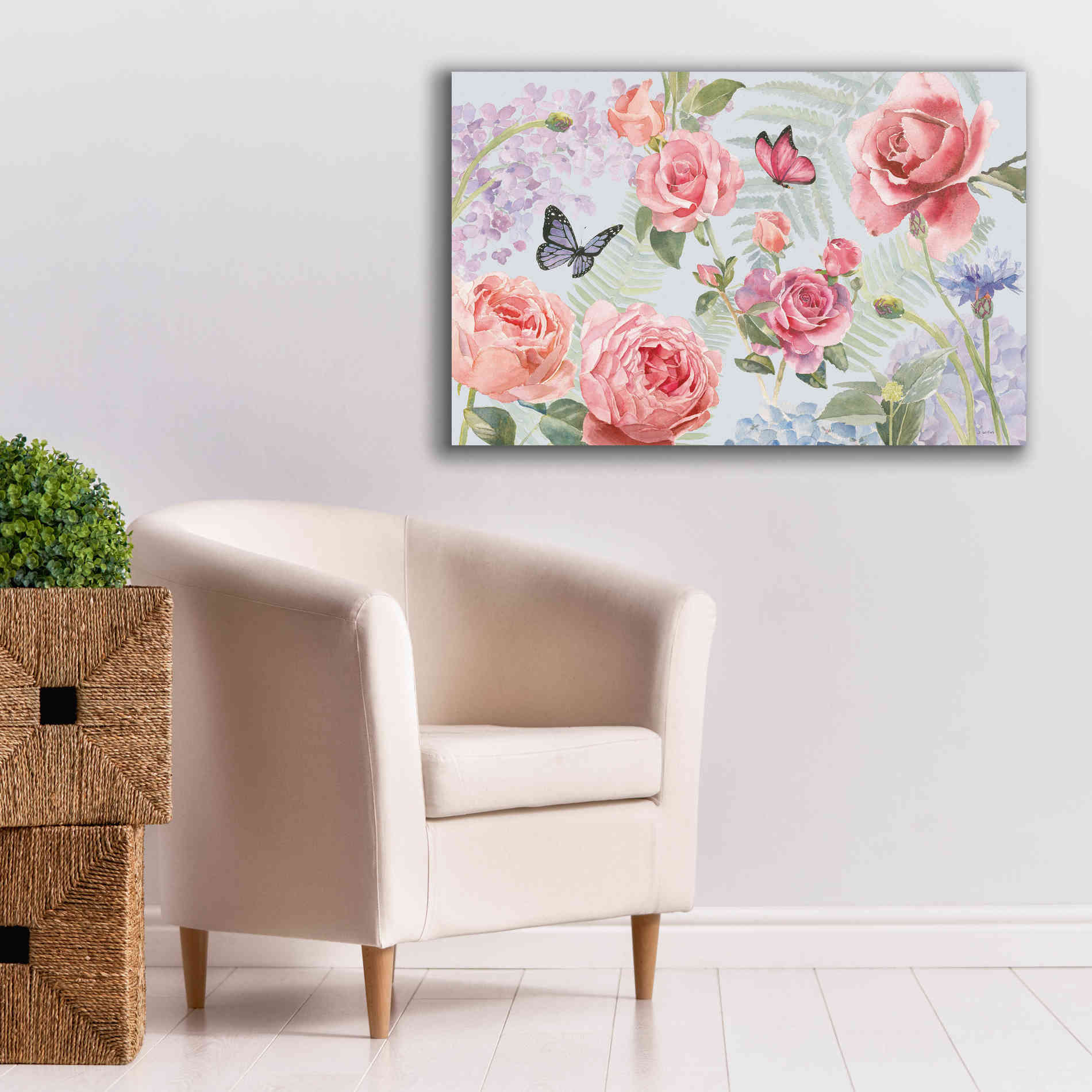 'Boho Bouquet I Blue' by James Wiens, Canvas Wall Art,40 x 26