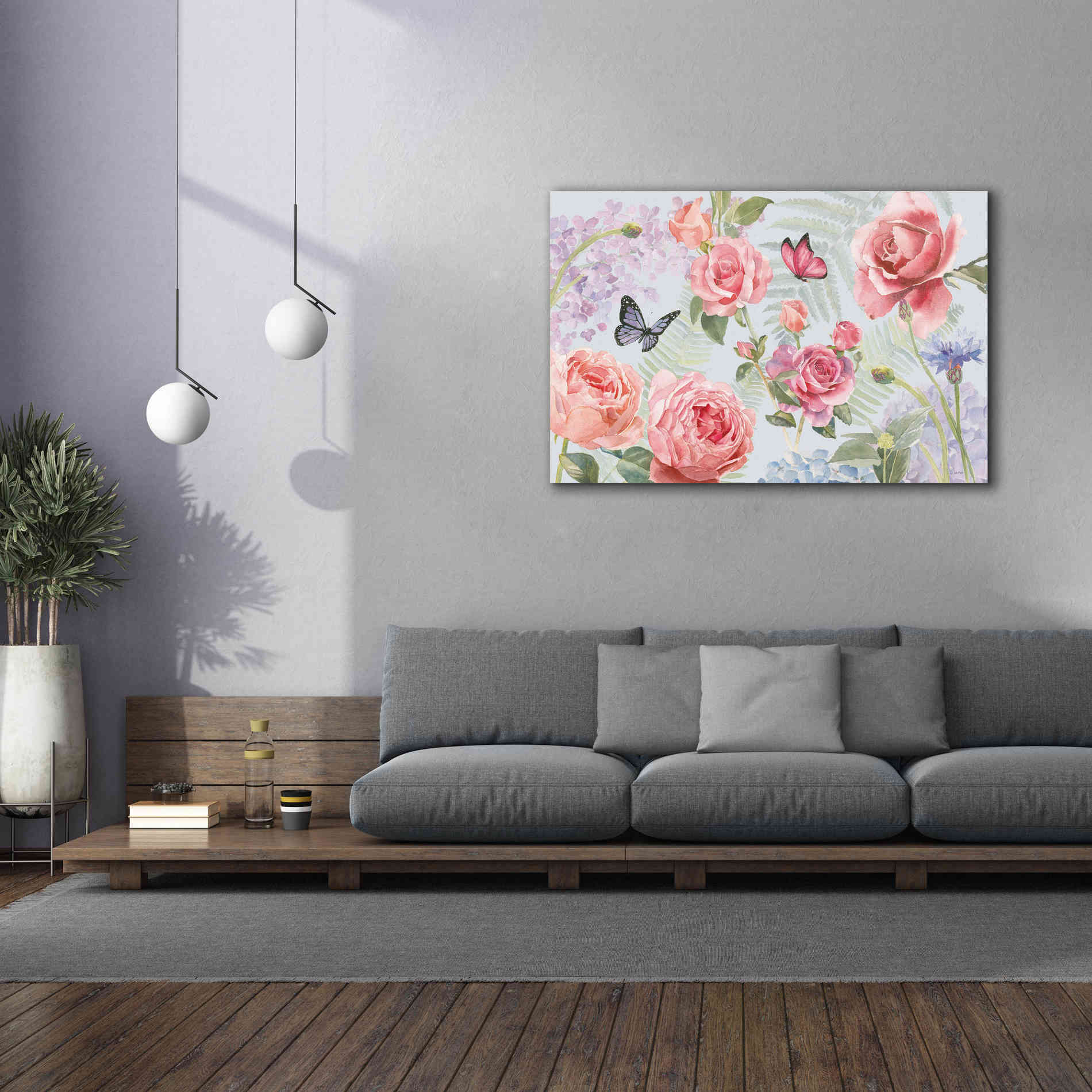'Boho Bouquet I Blue' by James Wiens, Canvas Wall Art,60 x 40