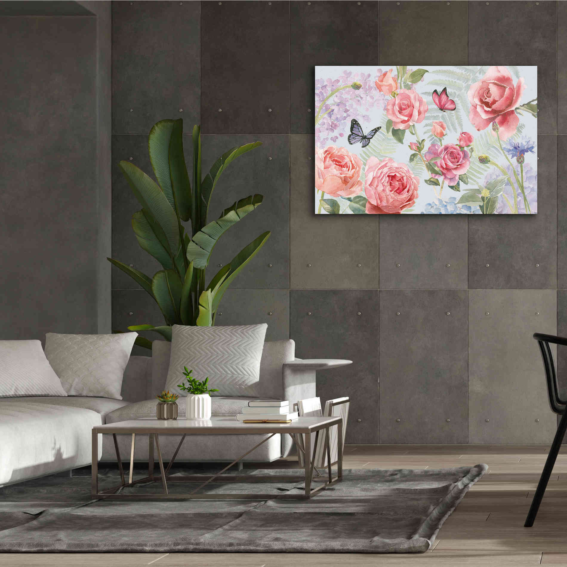 'Boho Bouquet I Blue' by James Wiens, Canvas Wall Art,60 x 40
