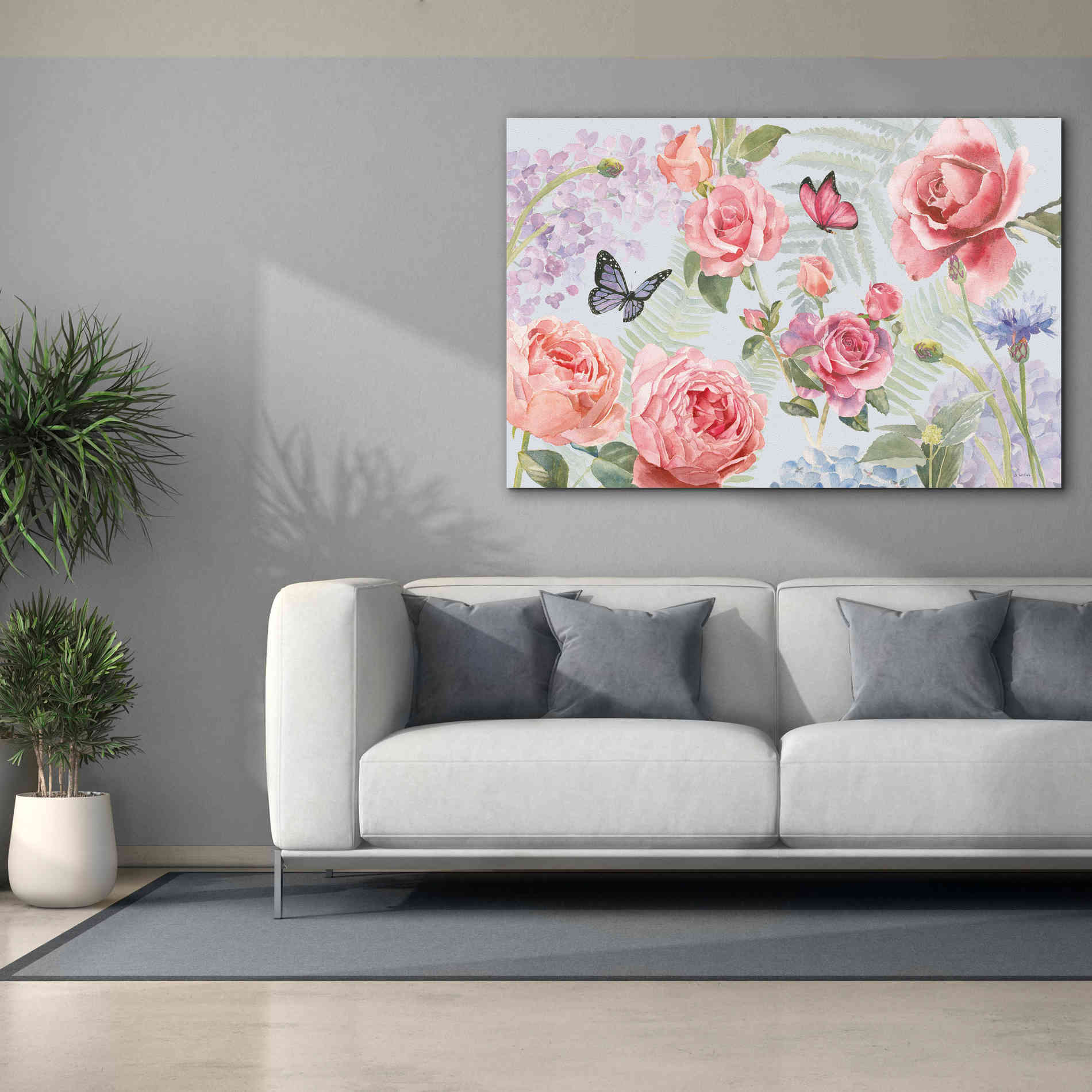 'Boho Bouquet I Blue' by James Wiens, Canvas Wall Art,60 x 40