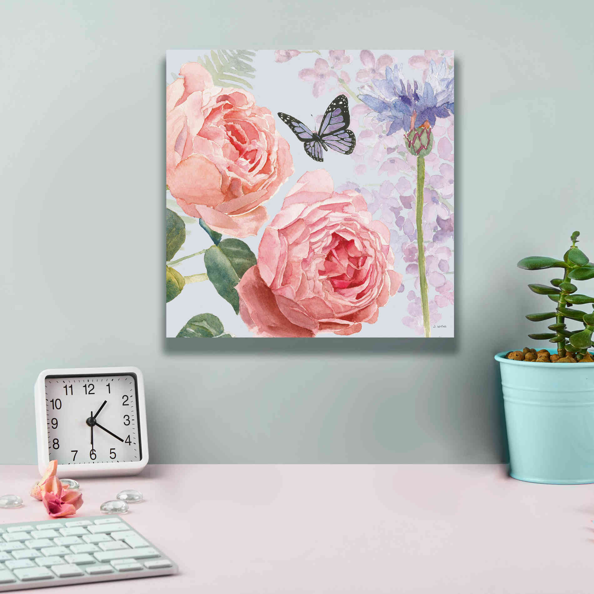 'Boho Bouquet II Blue' by James Wiens, Canvas Wall Art,12 x 12