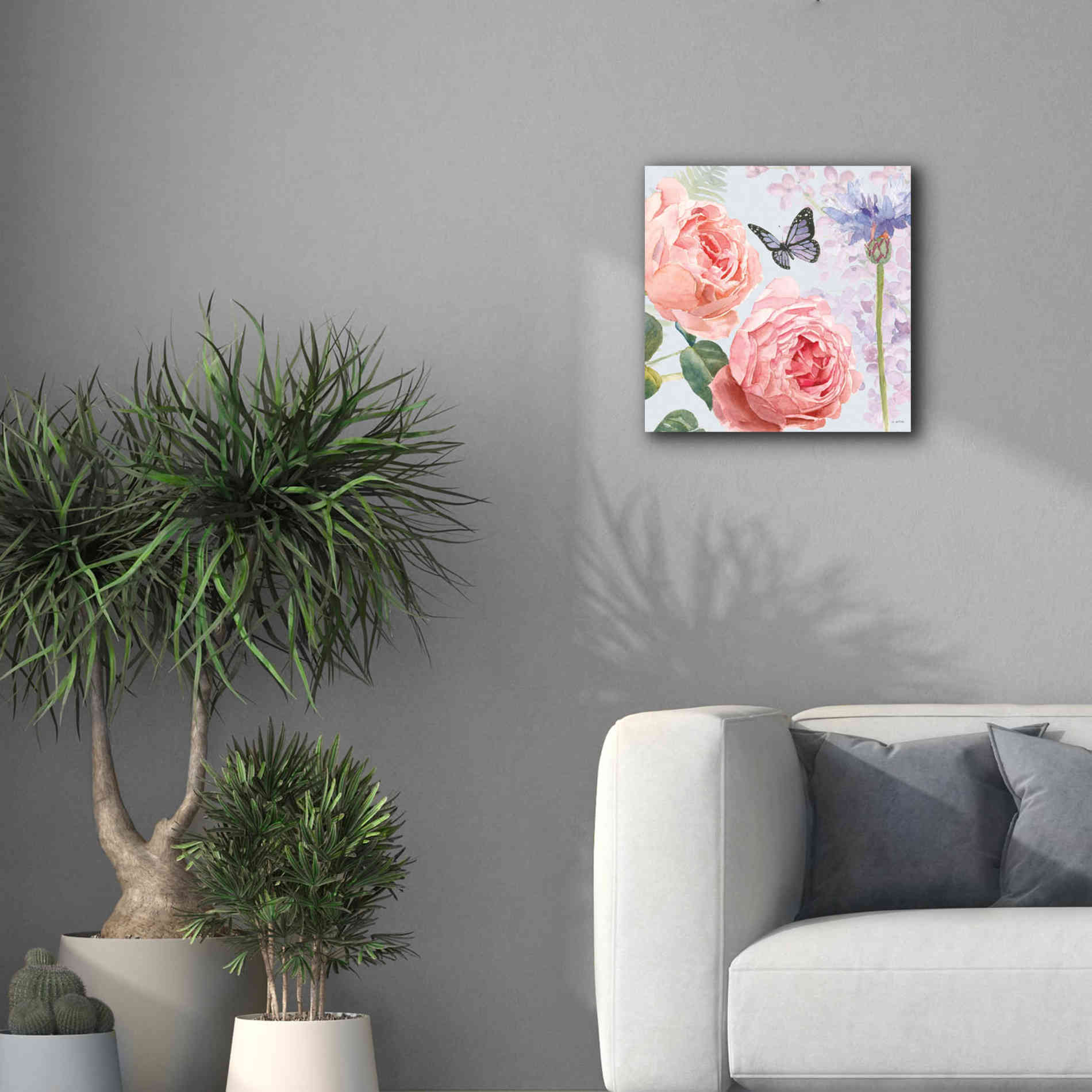 'Boho Bouquet II Blue' by James Wiens, Canvas Wall Art,18 x 18