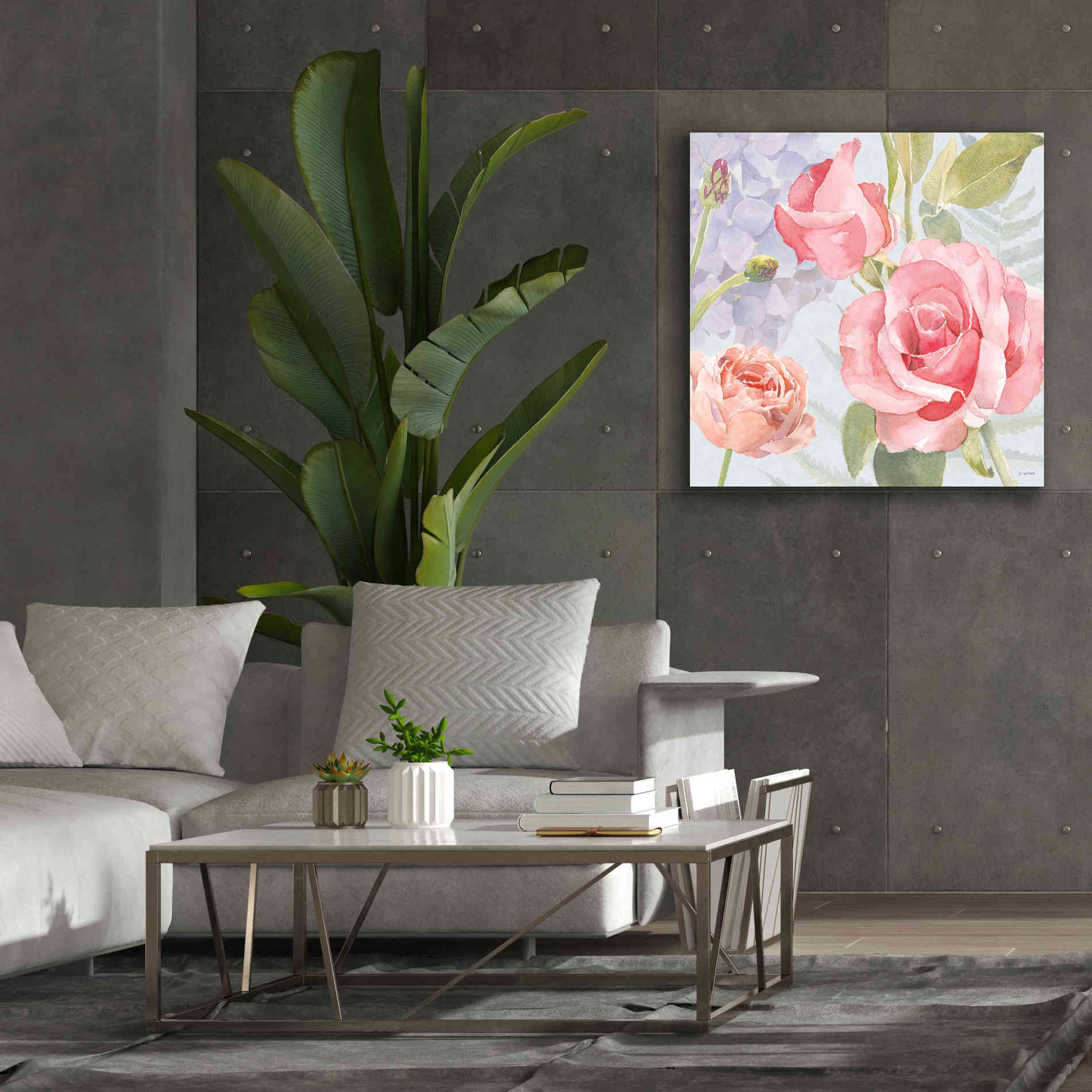 'Boho Bouquet III Blue' by James Wiens, Canvas Wall Art,37 x 37