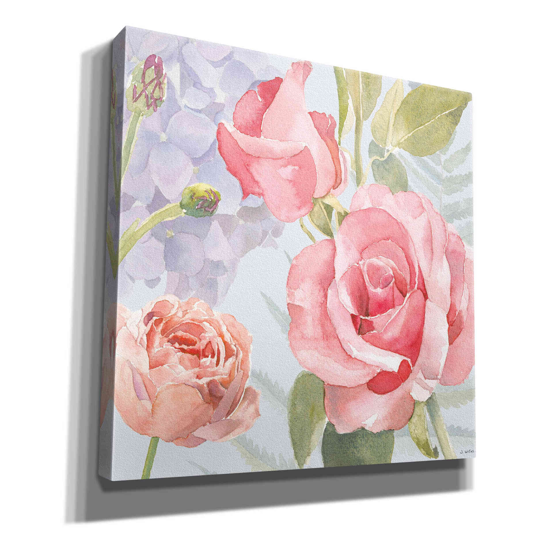 'Boho Bouquet III Blue' by James Wiens, Canvas Wall Art,12x12x1.1x0,18x18x1.1x0,26x26x1.74x0,37x37x1.74x0