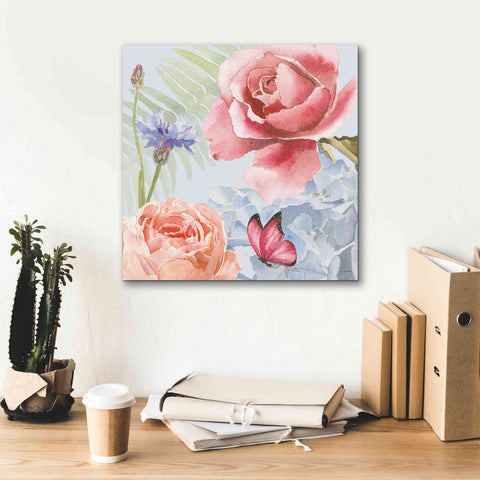 Image of 'Boho Bouquet IV Blue' by James Wiens, Canvas Wall Art,18 x 18