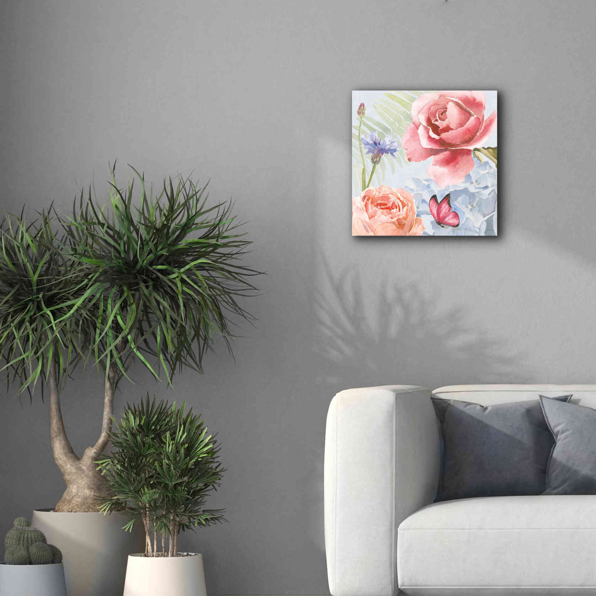 'Boho Bouquet IV Blue' by James Wiens, Canvas Wall Art,18 x 18